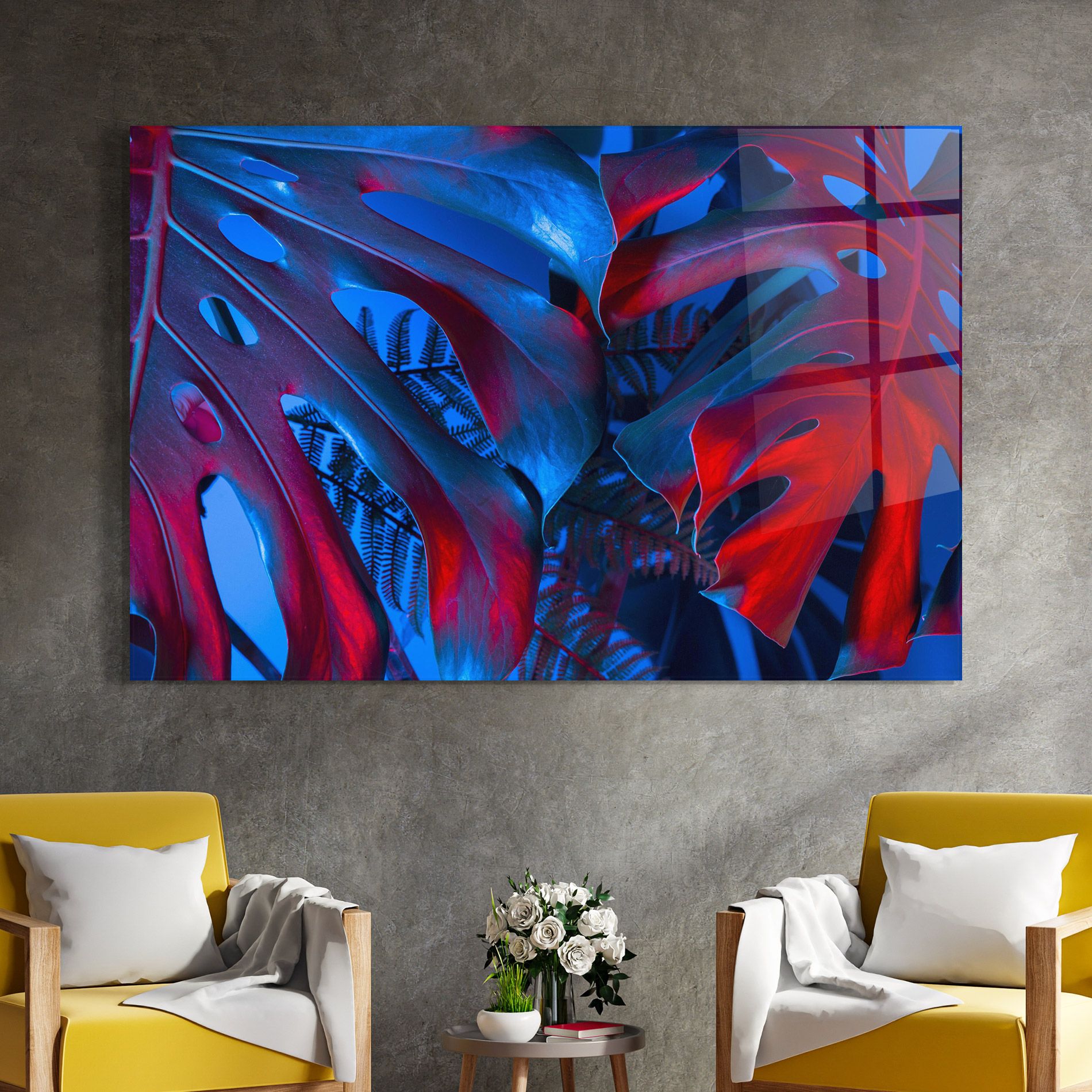 Exotic Blue Leaf mockup 4