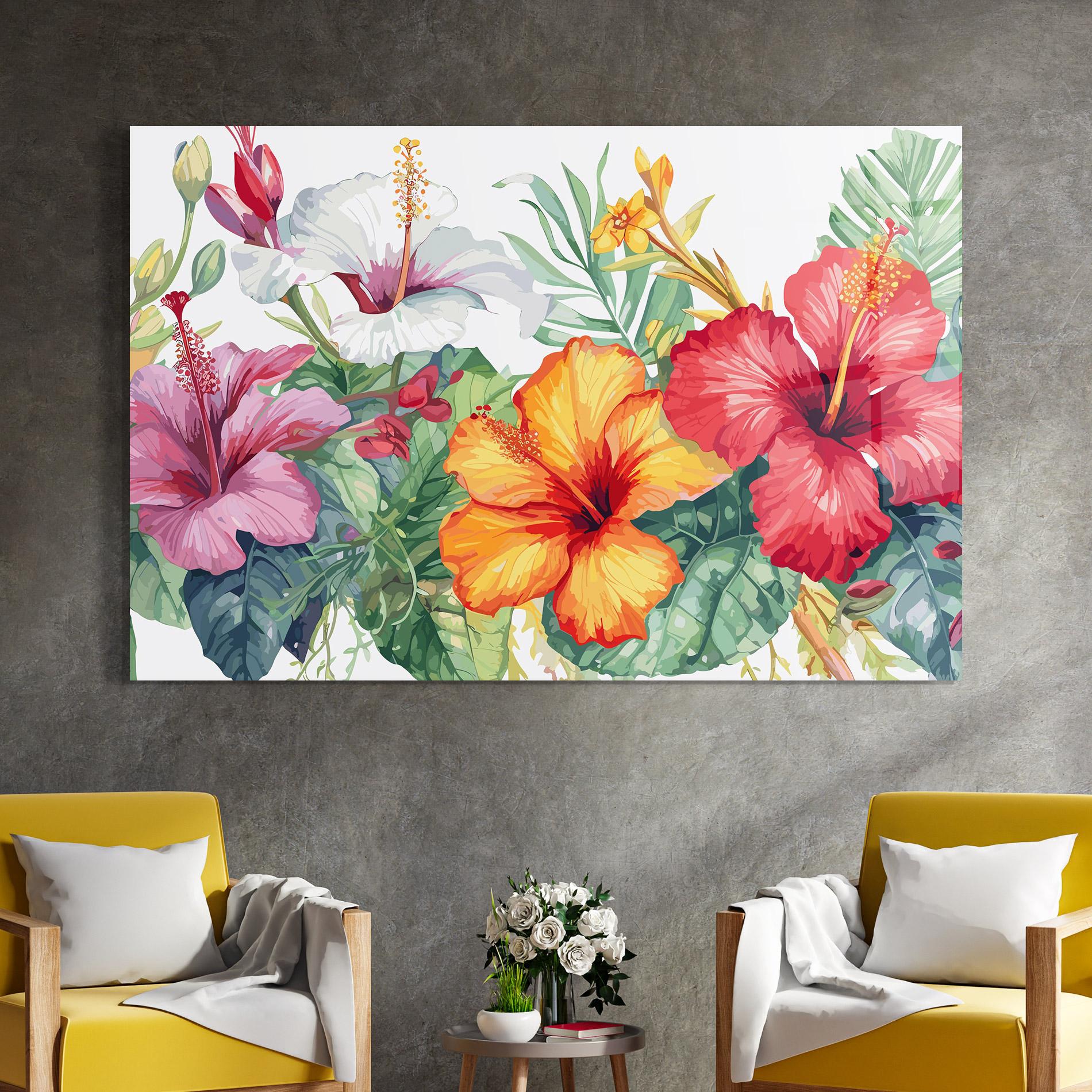 Glasbild Exotic Flowers mockup 4