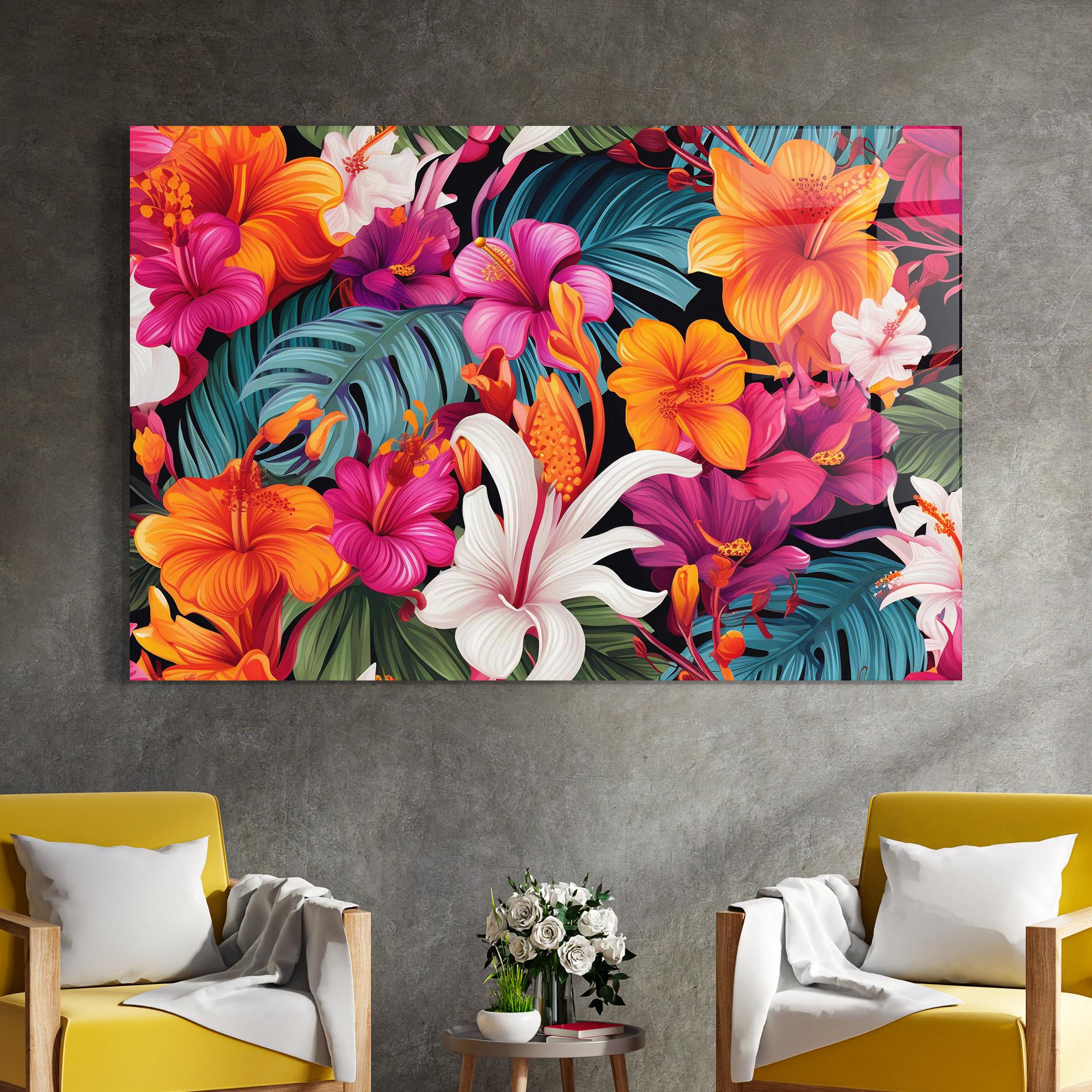 Glasbild Exotic Patern mockup 4