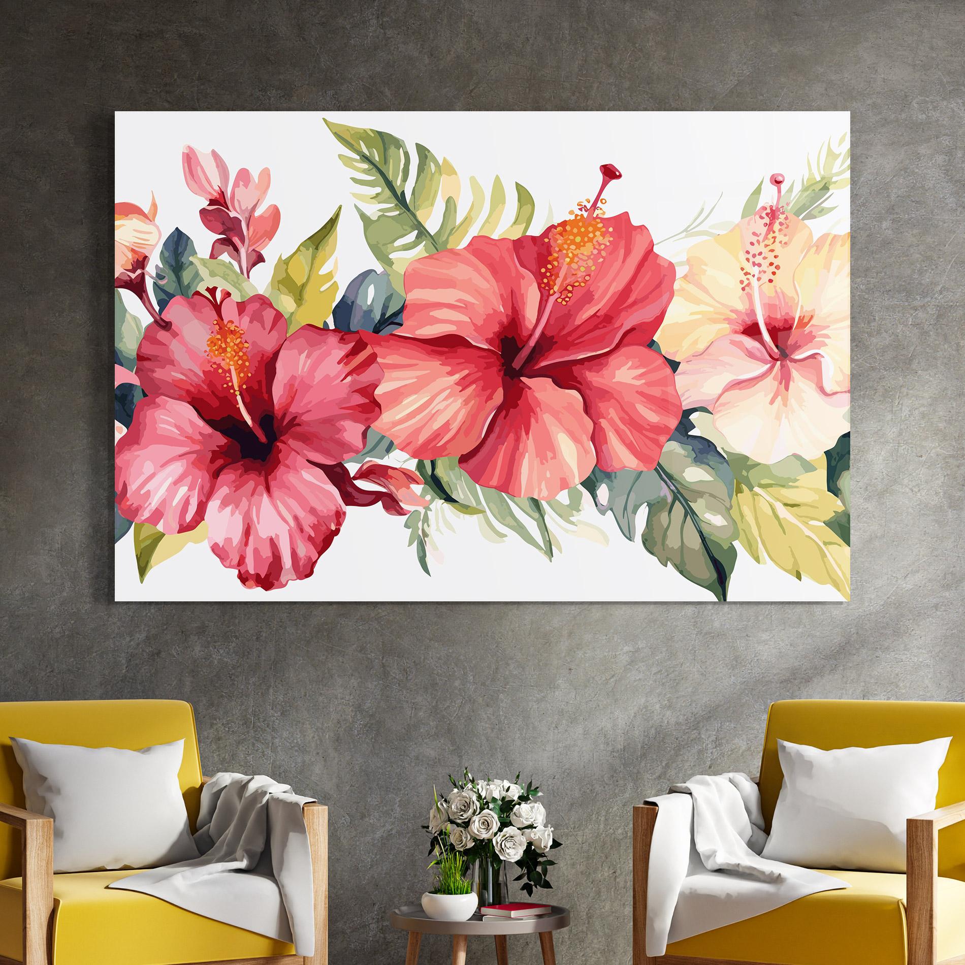 Glasbild Flowers Exotic Art mockup 4