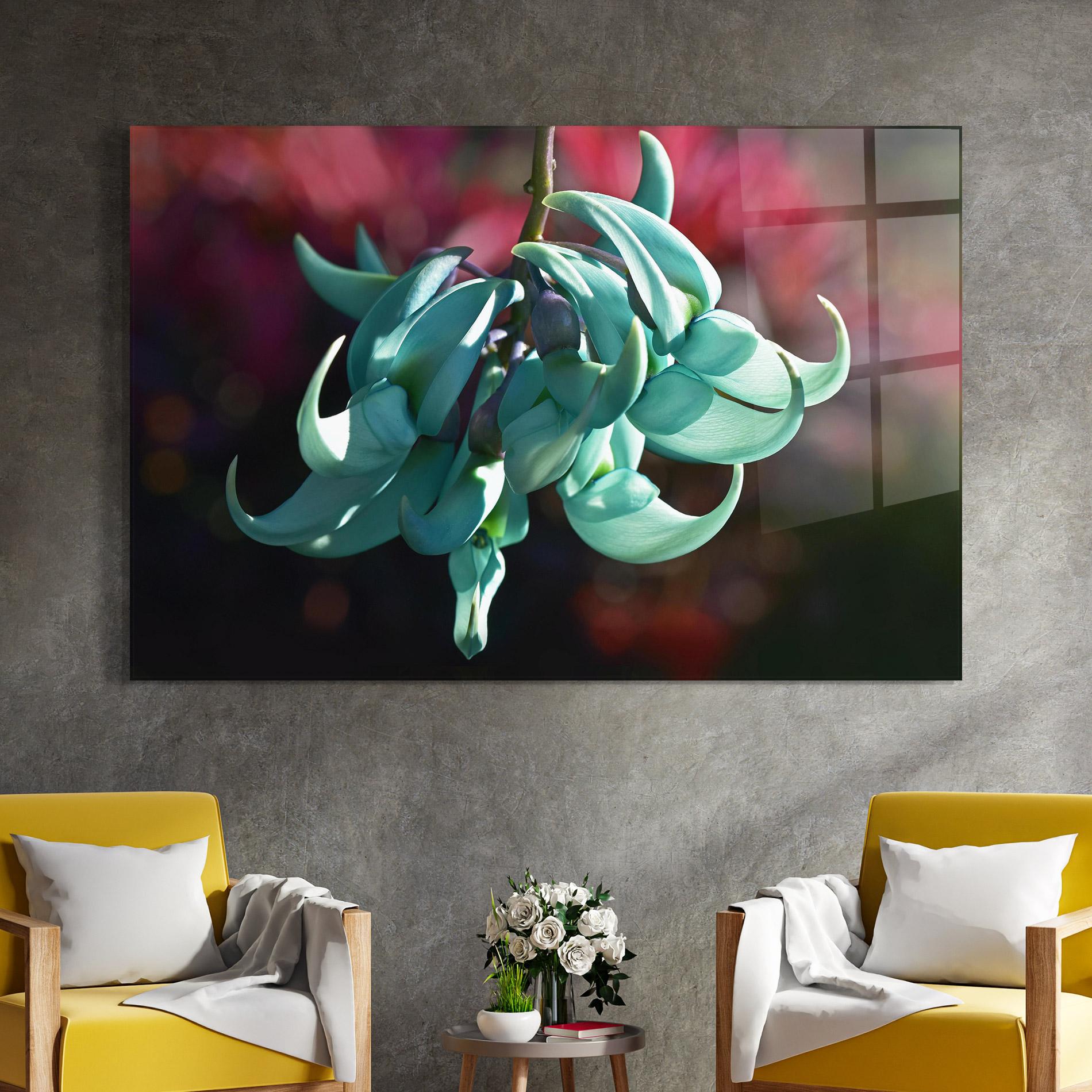 Glasbild Pastel Green Plant mockup 4