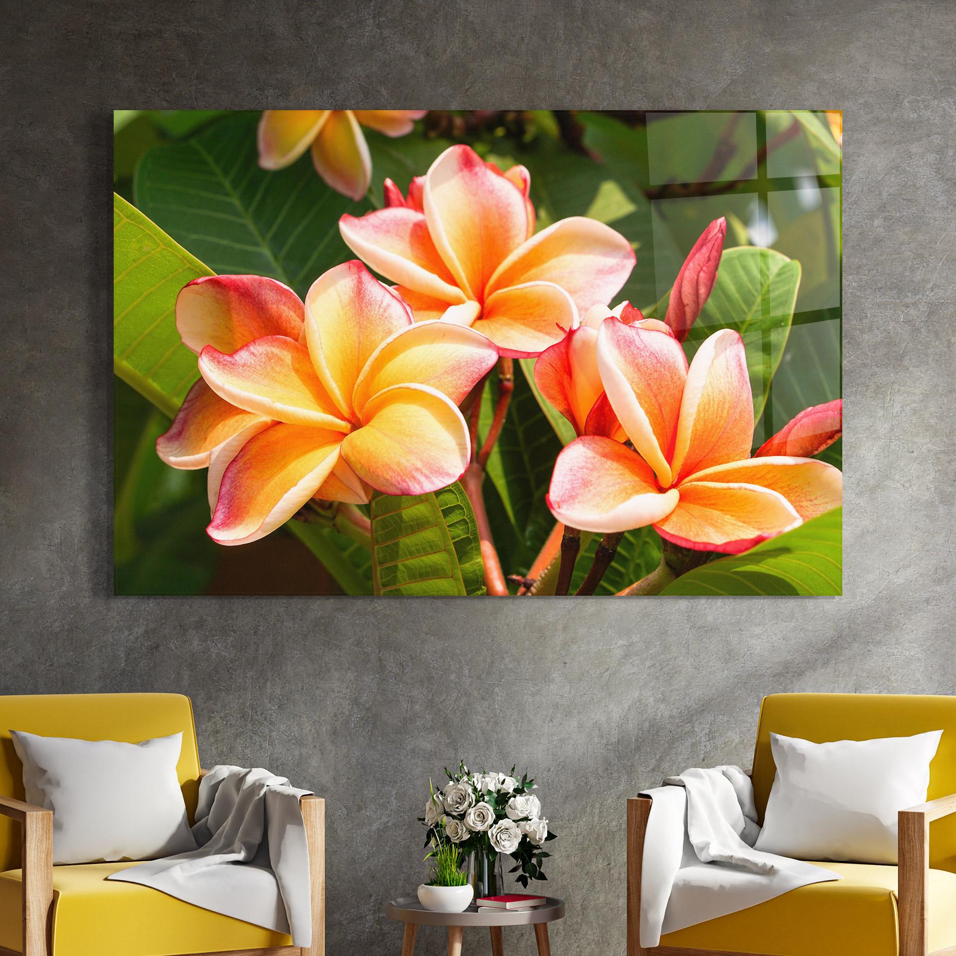 Glasbild Pretty Plumeria mockup 4