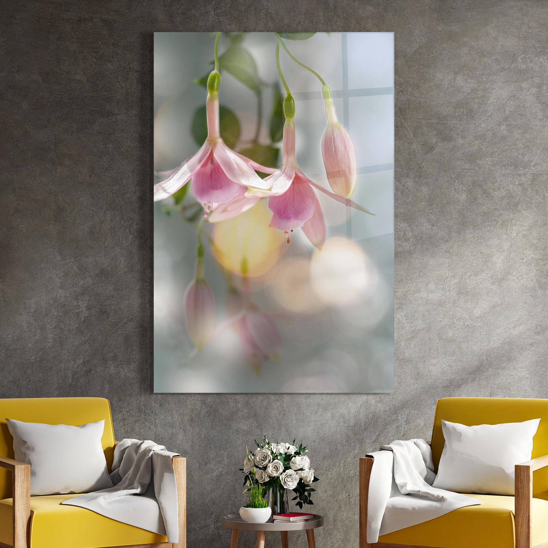 Glasbild Dreamy Pink Exotic mockup 4