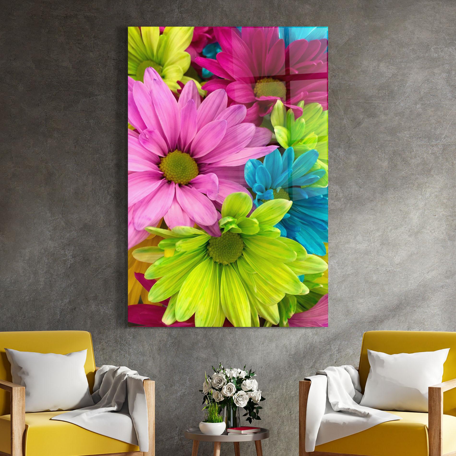 Glasbild Three Shades Of Flower mockup 4