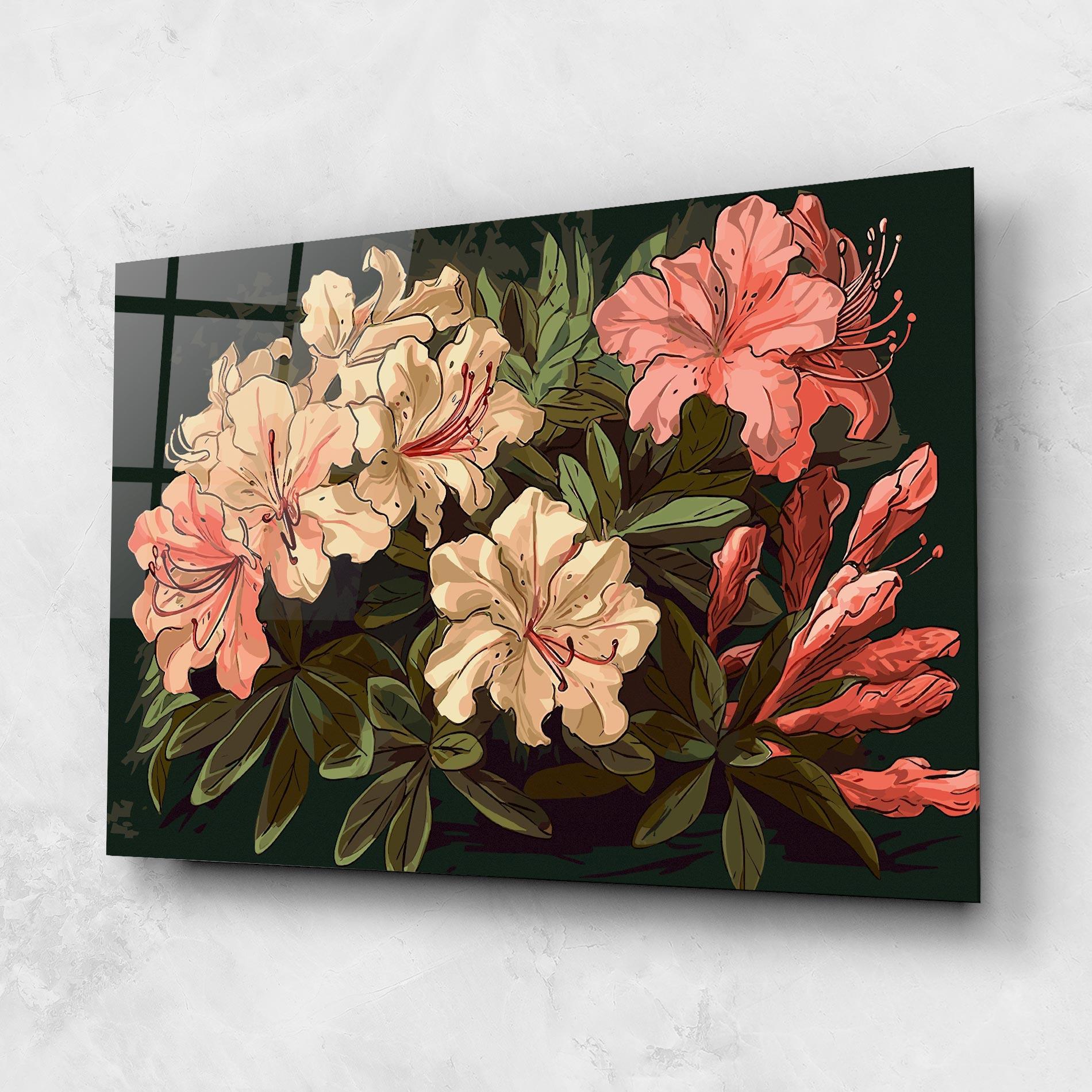 Glasbild Exotic Flowers Art mockup 1