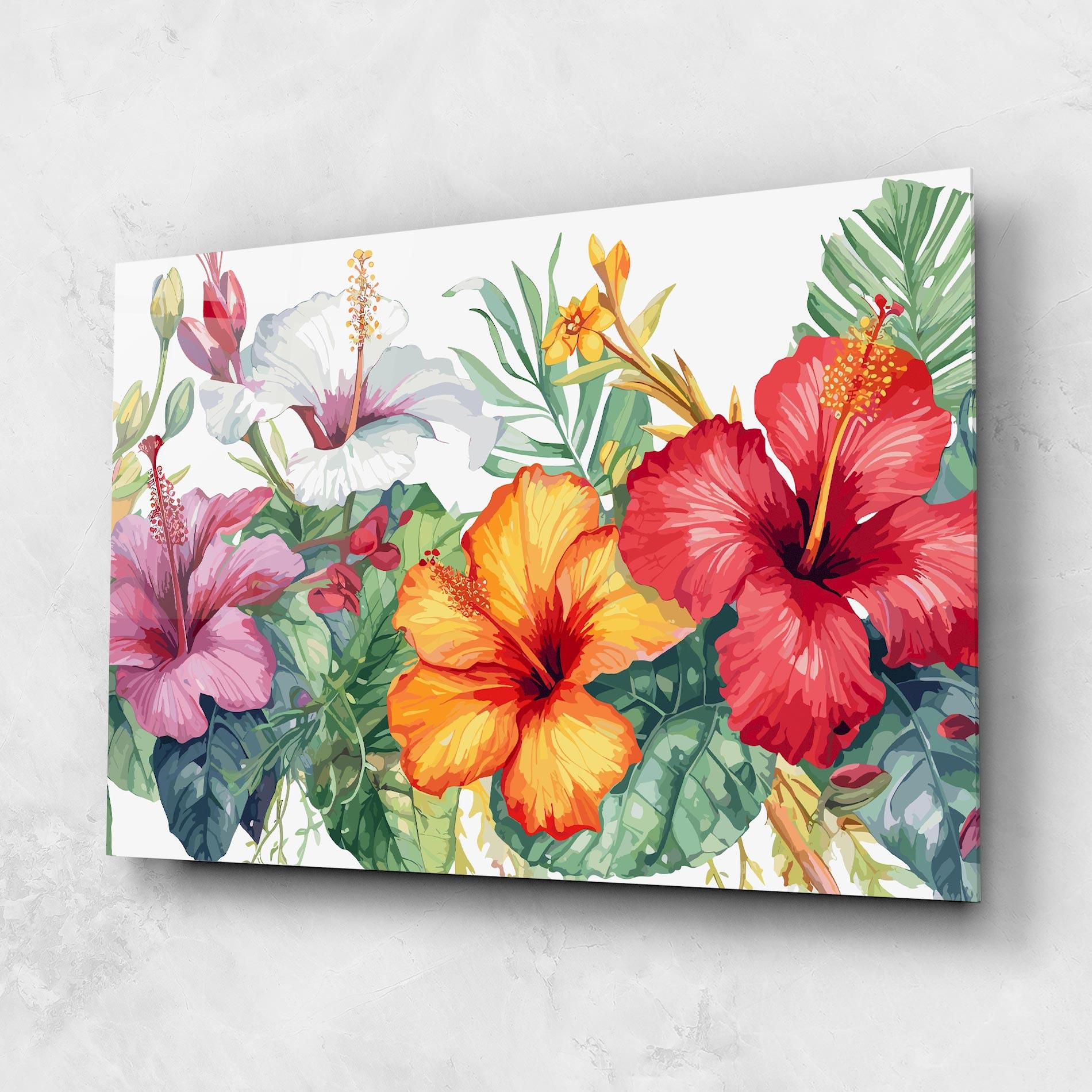 Glasbild Exotic Flowers mockup 1