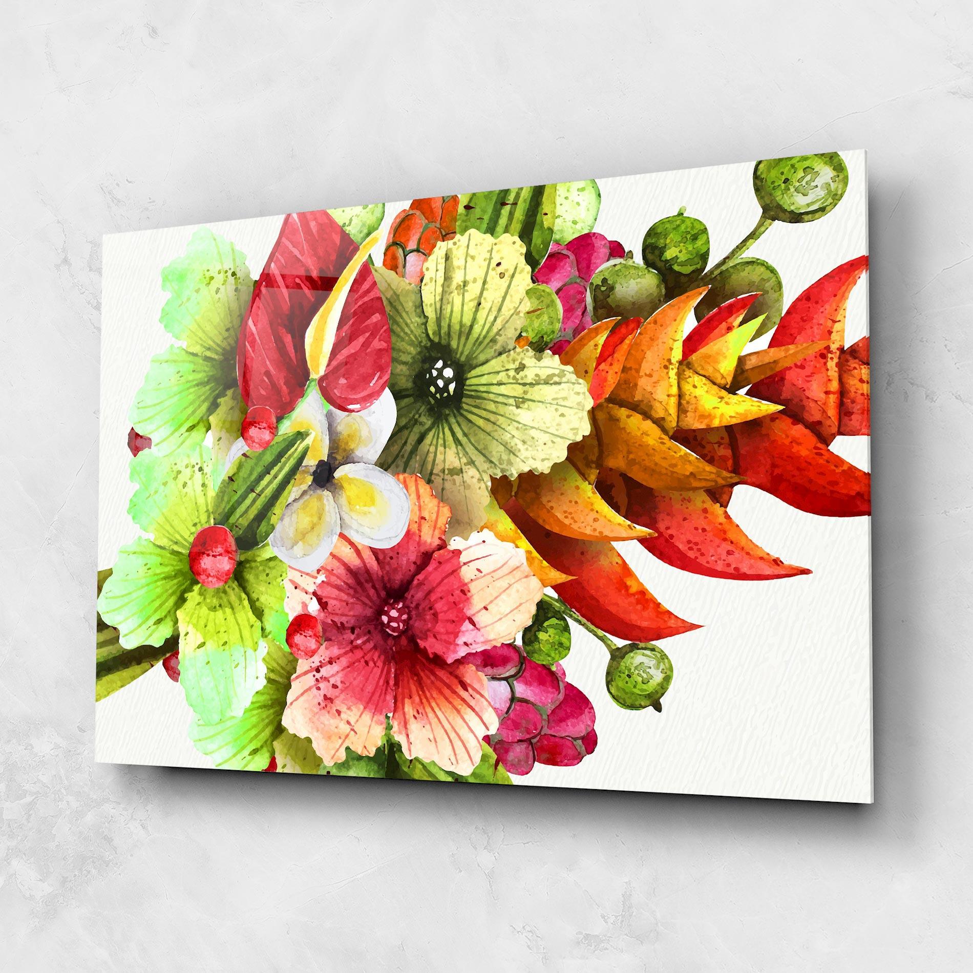 Glasbild Exotic Green Orange mockup 1