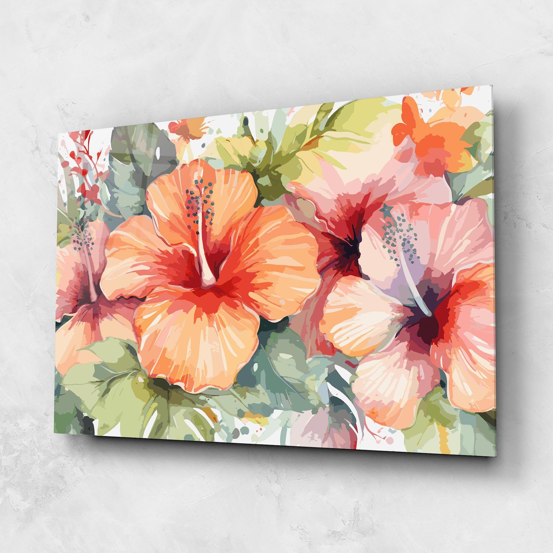 Glasbild Pastel Exotic Flower mockup 1