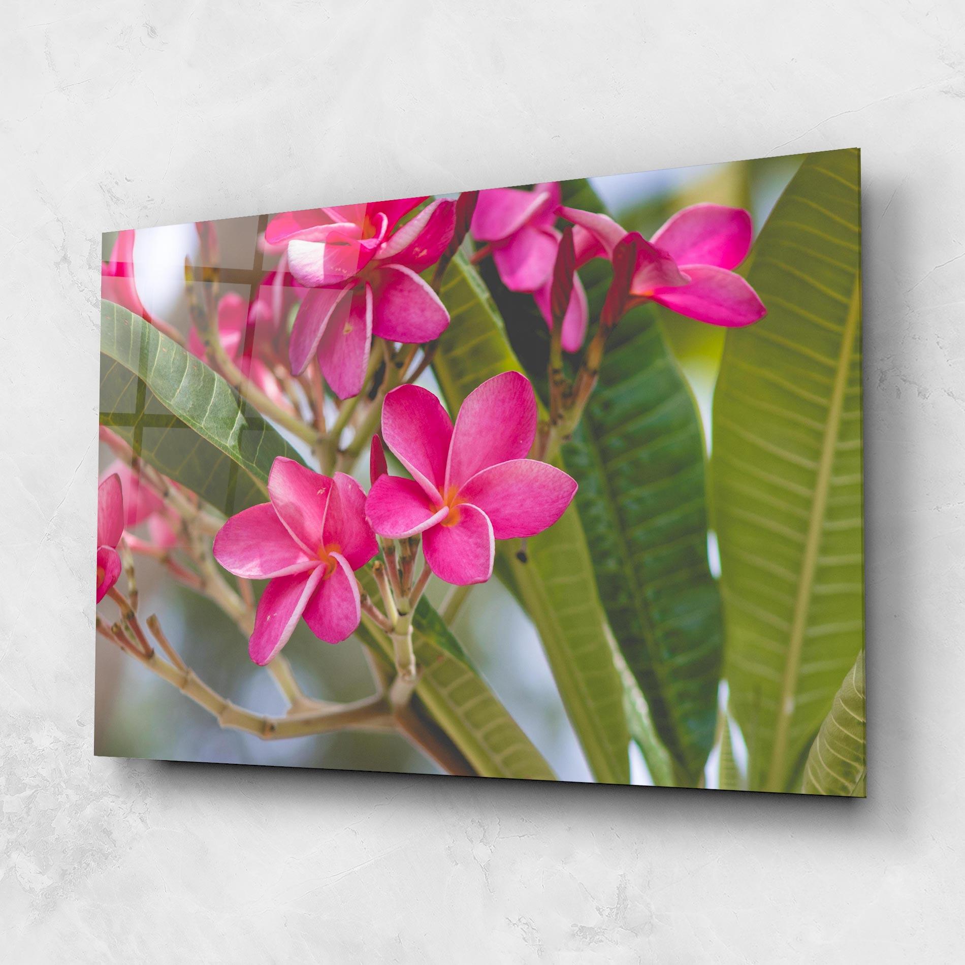 Glasbild Pink Exotic Flowers mockup 1
