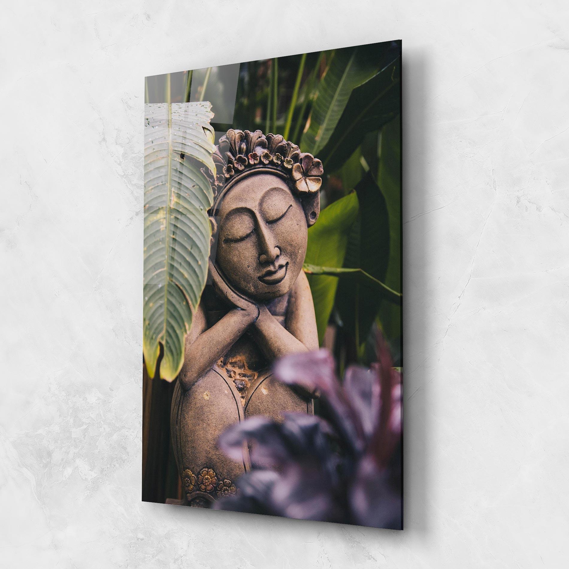 Glasbild Exotic Statue mockup 1