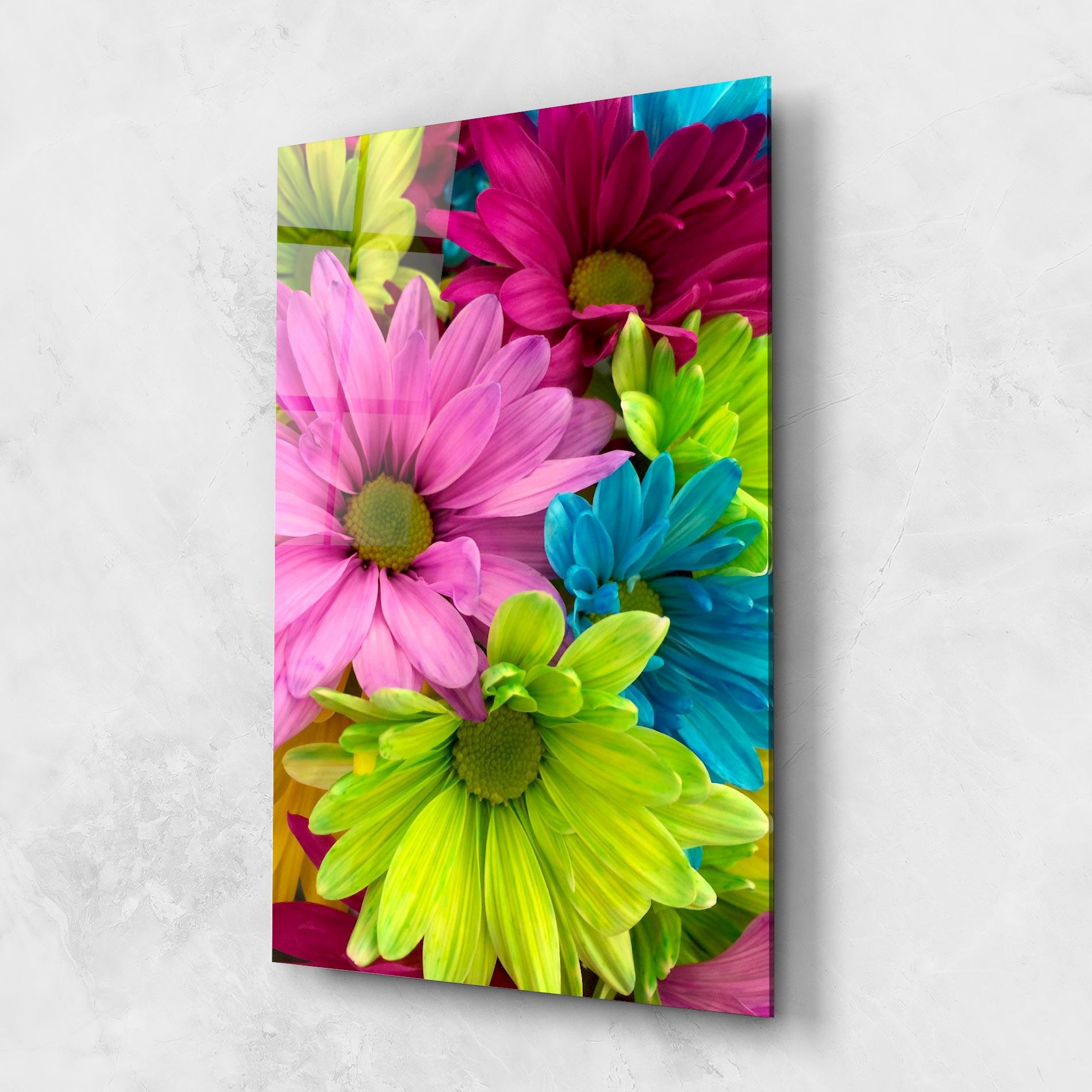 Glasbild Three Shades Of Flower mockup 1