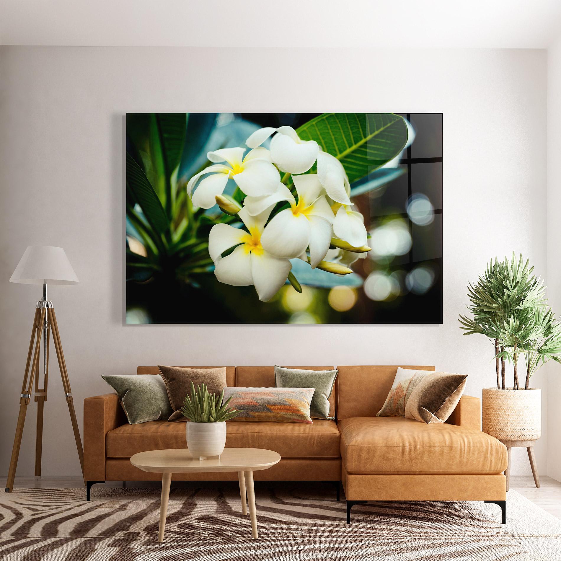 Glasbild Beautiful White Exotic mockup 7