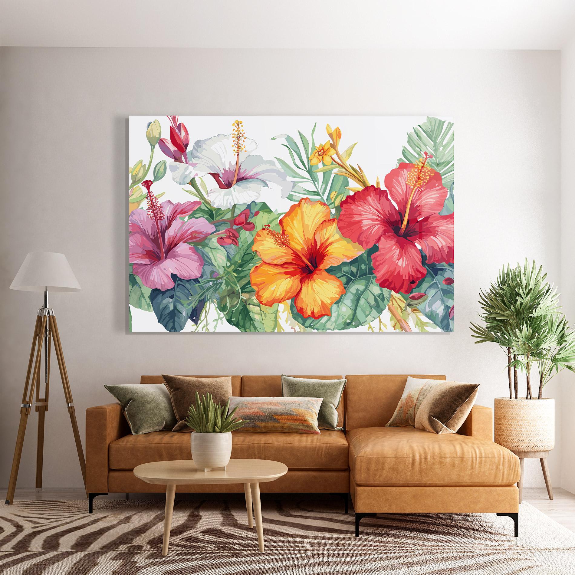 Glasbild Exotic Flowers mockup 7