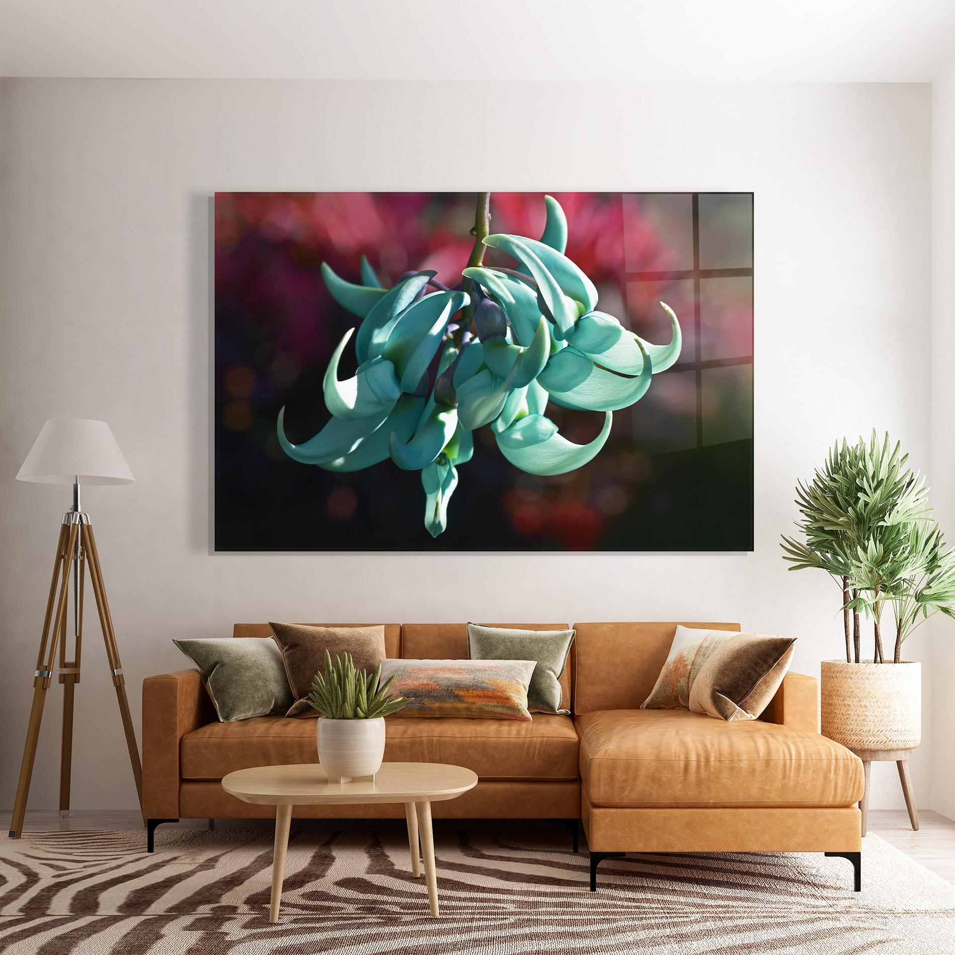 Glasbild Pastel Green Plant mockup 7