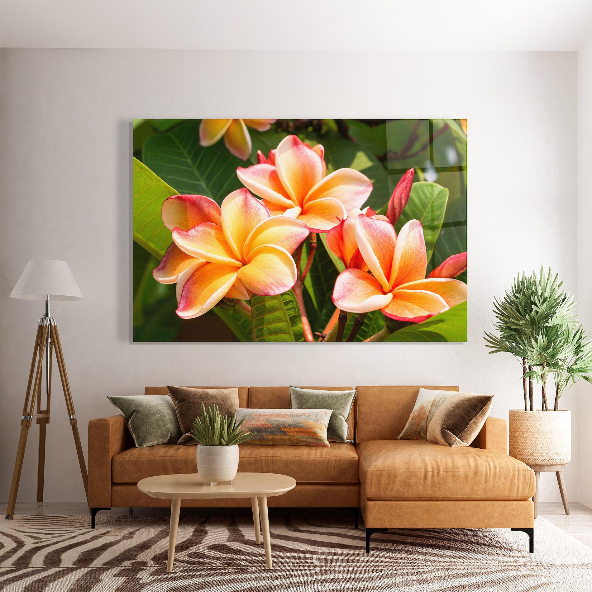Glasbild Pretty Plumeria mockup 7