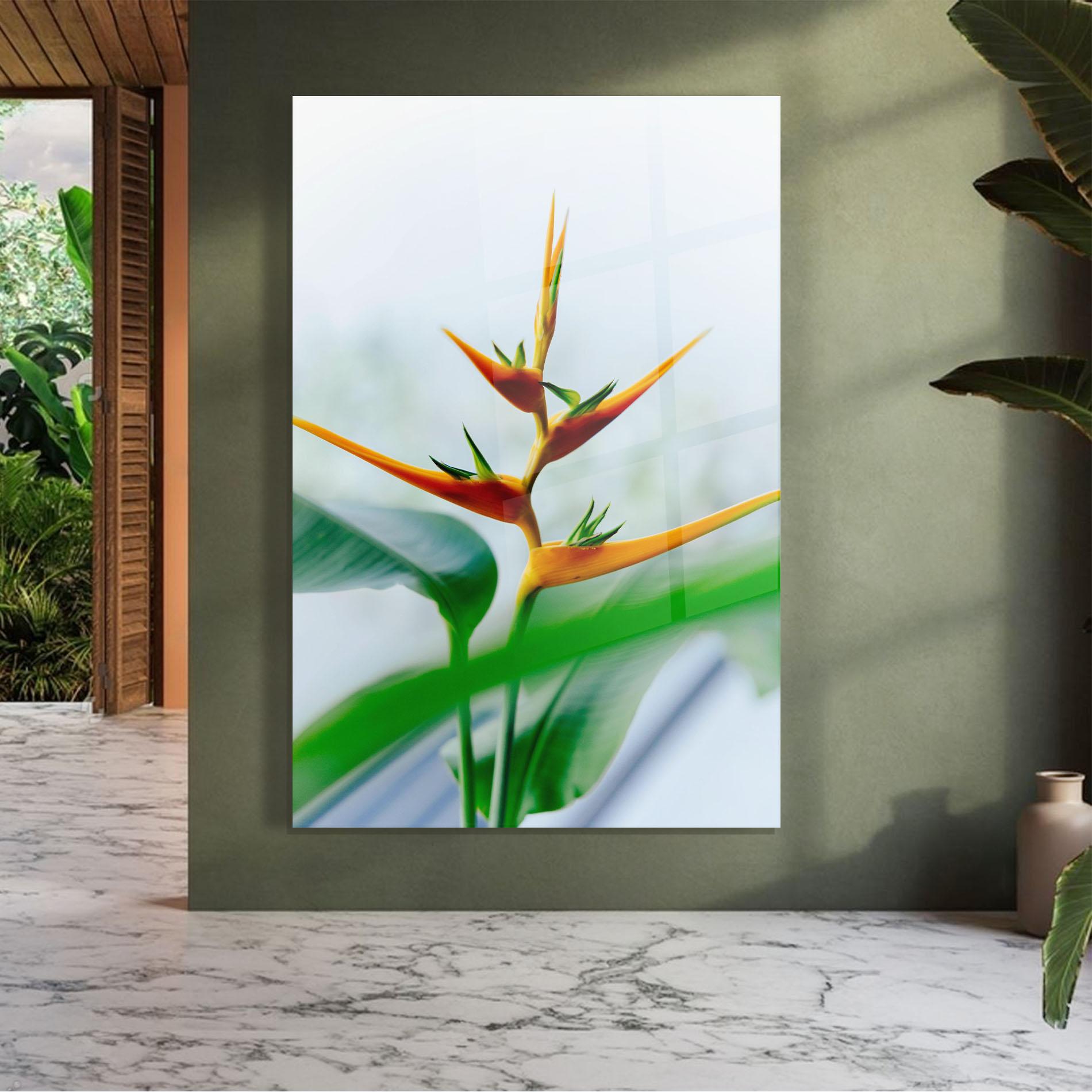 Glasbild Exotic Orange Green mockup 7
