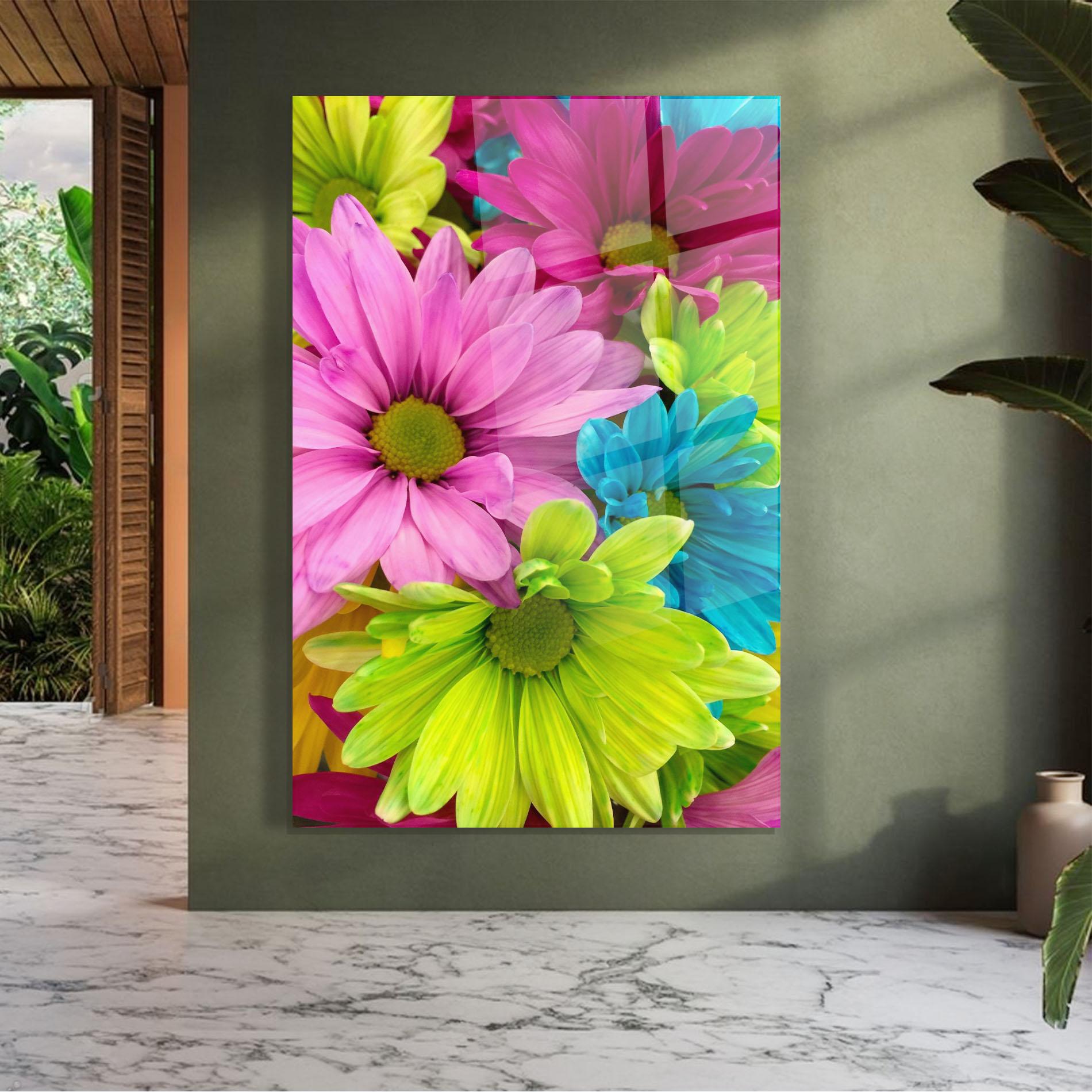 Glasbild Three Shades Of Flower mockup 7