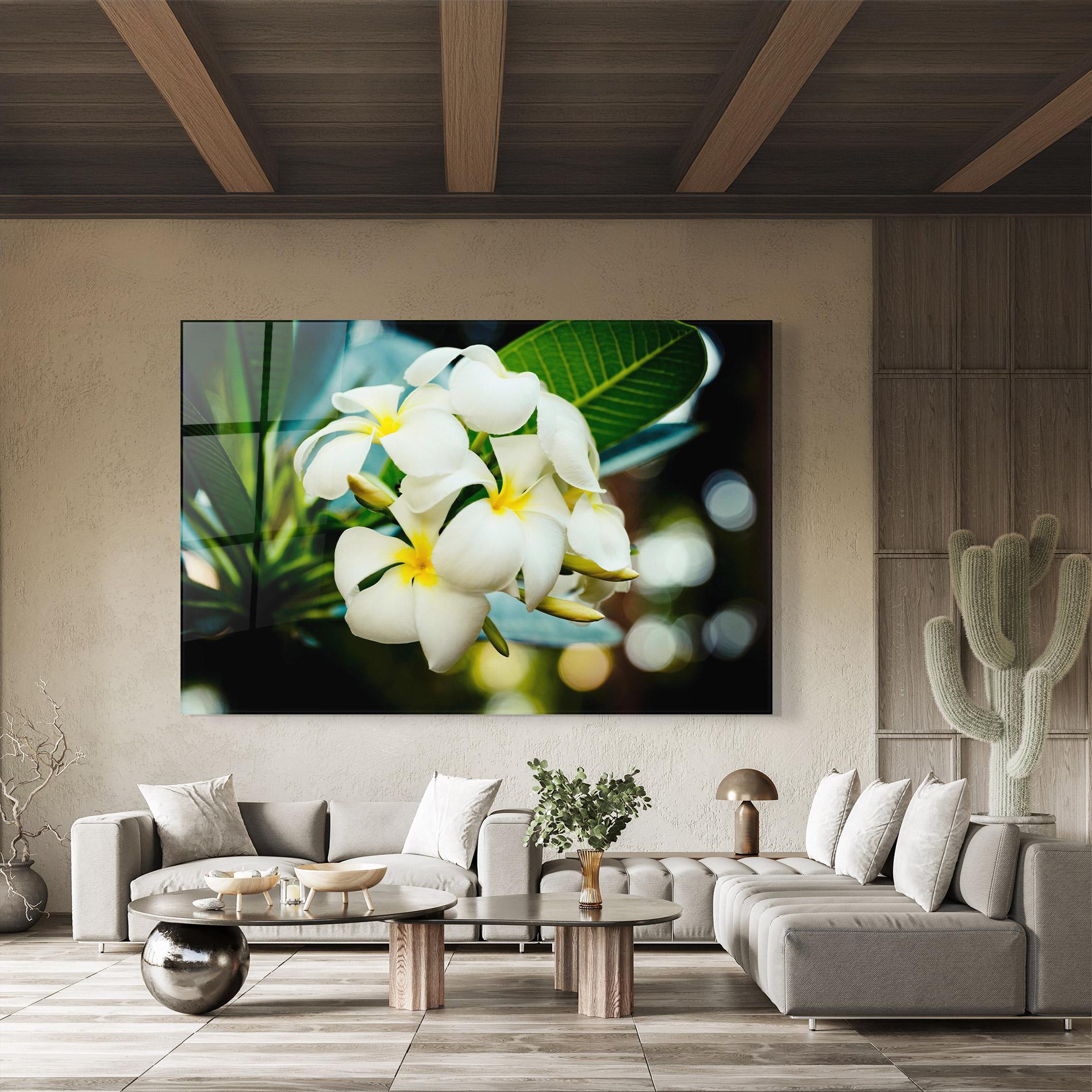 Glasbild Beautiful White Exotic mockup 8