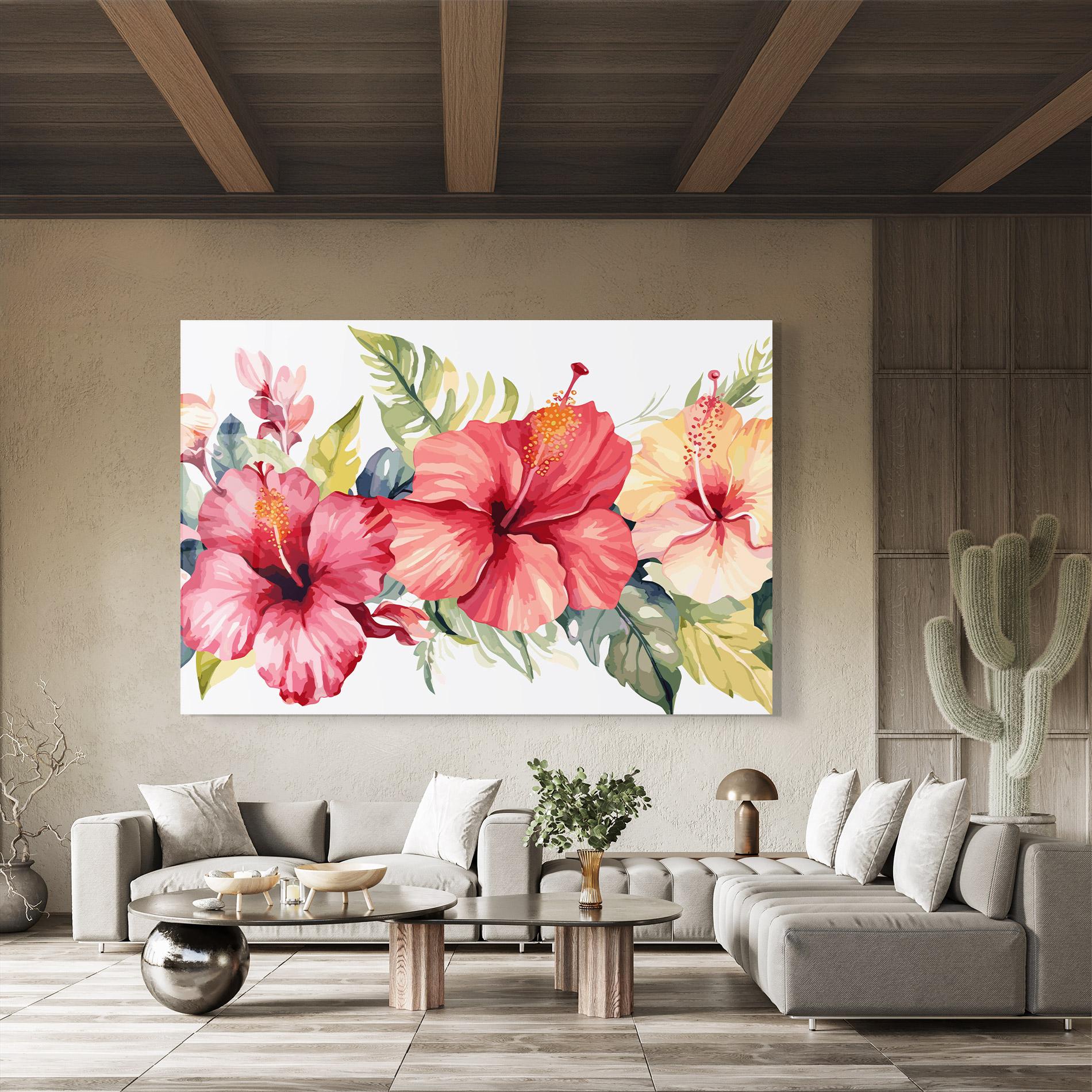 Glasbild Flowers Exotic Art mockup 8