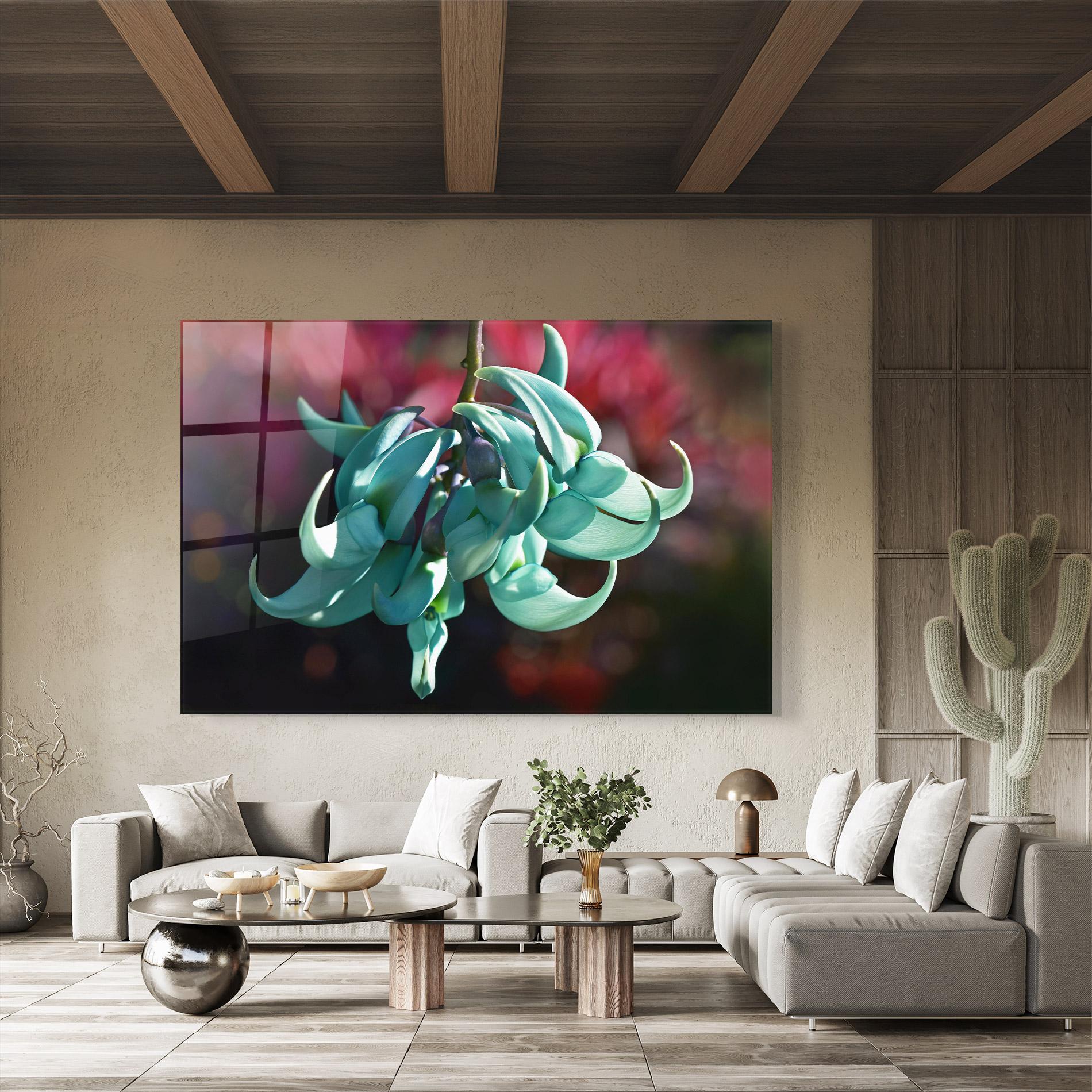 Glasbild Pastel Green Plant mockup 8