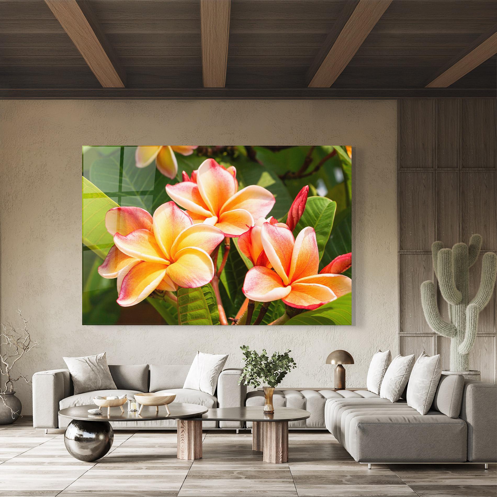 Glasbild Pretty Plumeria mockup 8