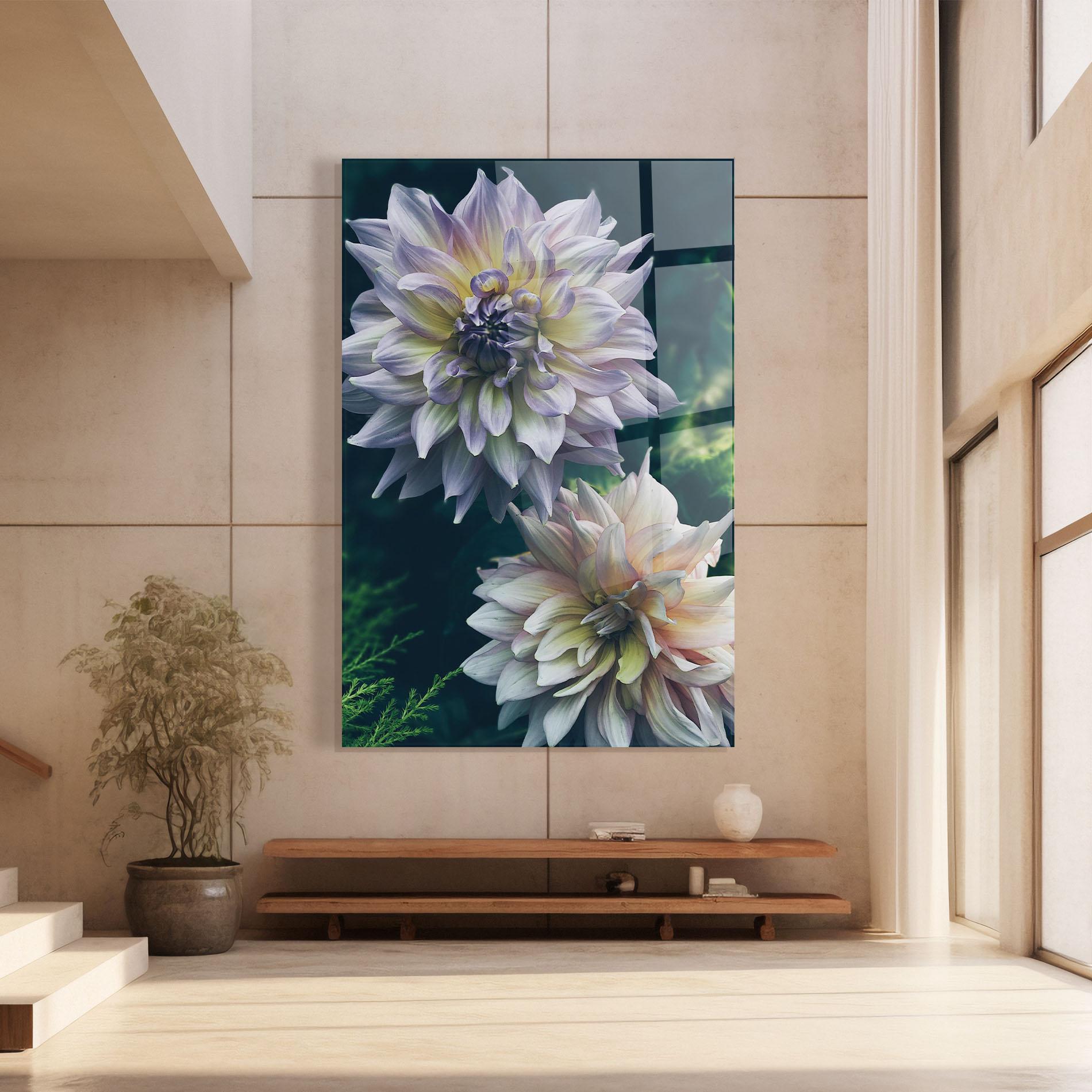 Glasbild Dahlia Flowers mockup 8
