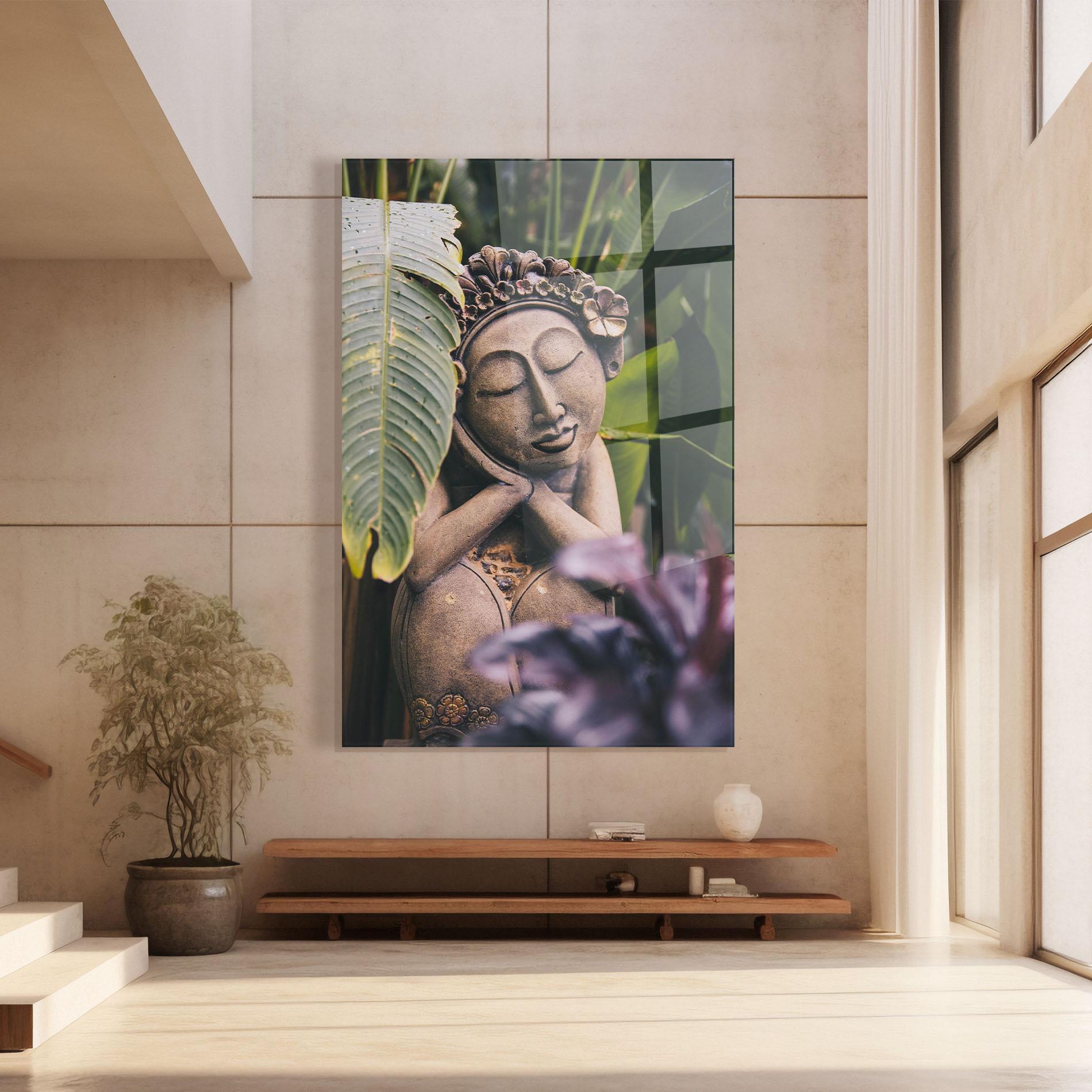 Glasbild Exotic Statue mockup 8