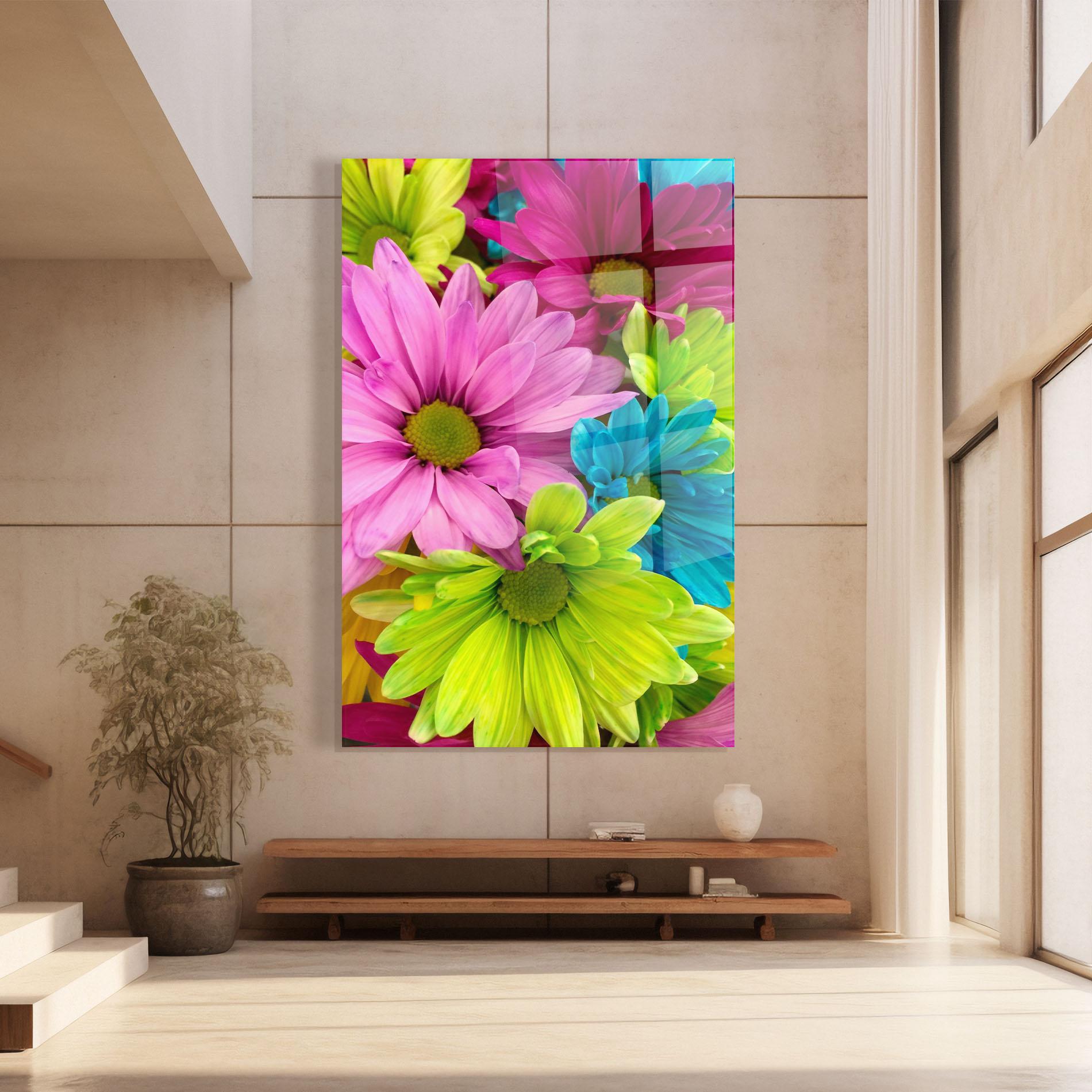 Glasbild Three Shades Of Flower mockup 8