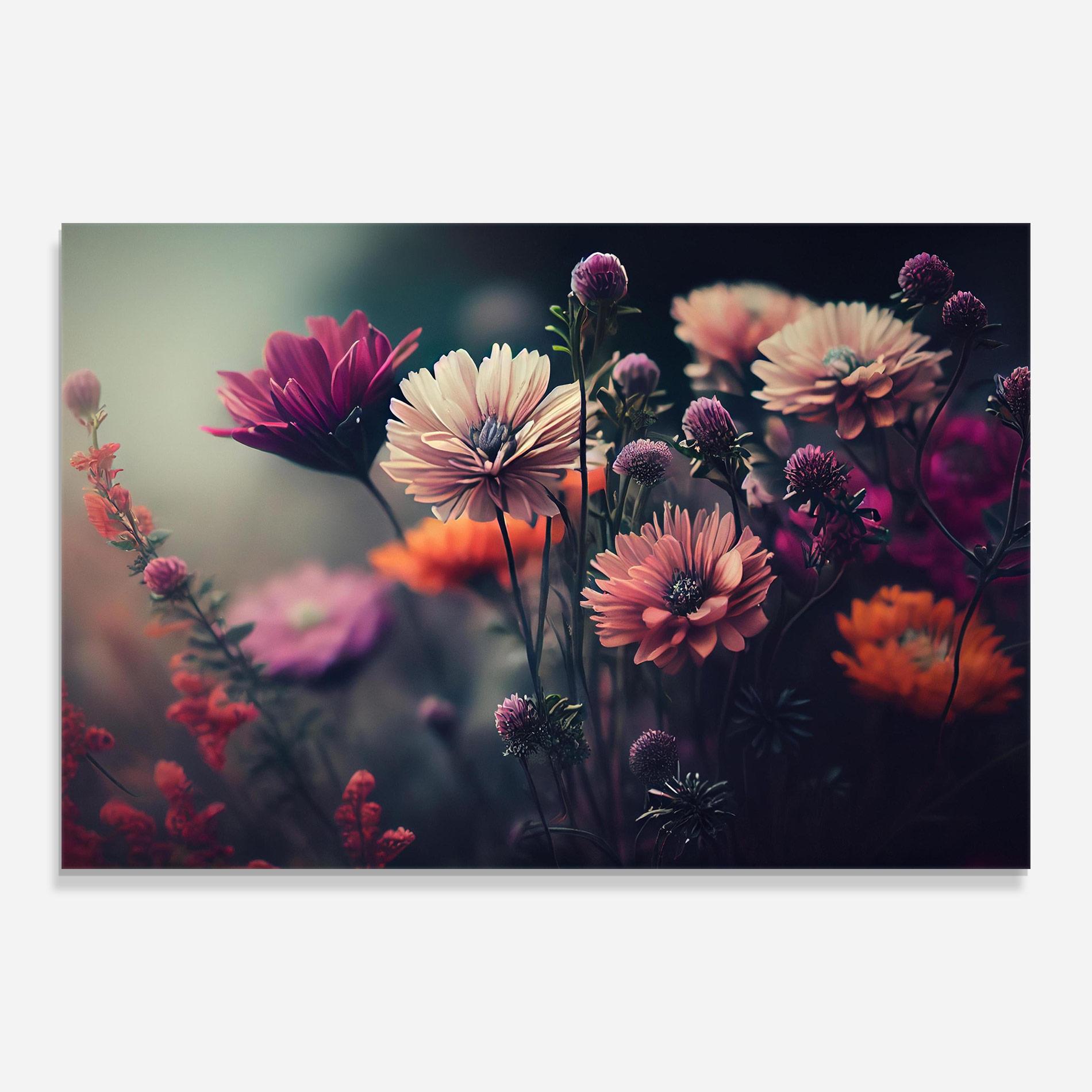 Glasbild Beautiful Flower Garden mockup 0