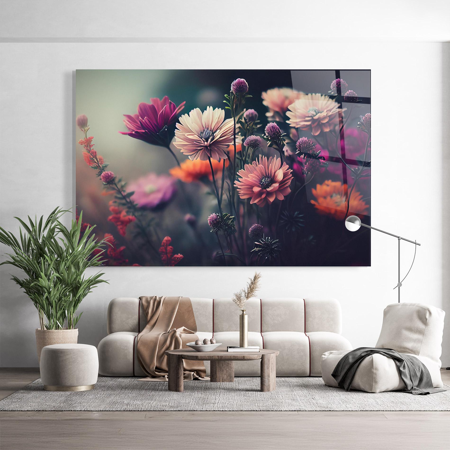 Glasbild Beautiful Flower Garden mockup 9