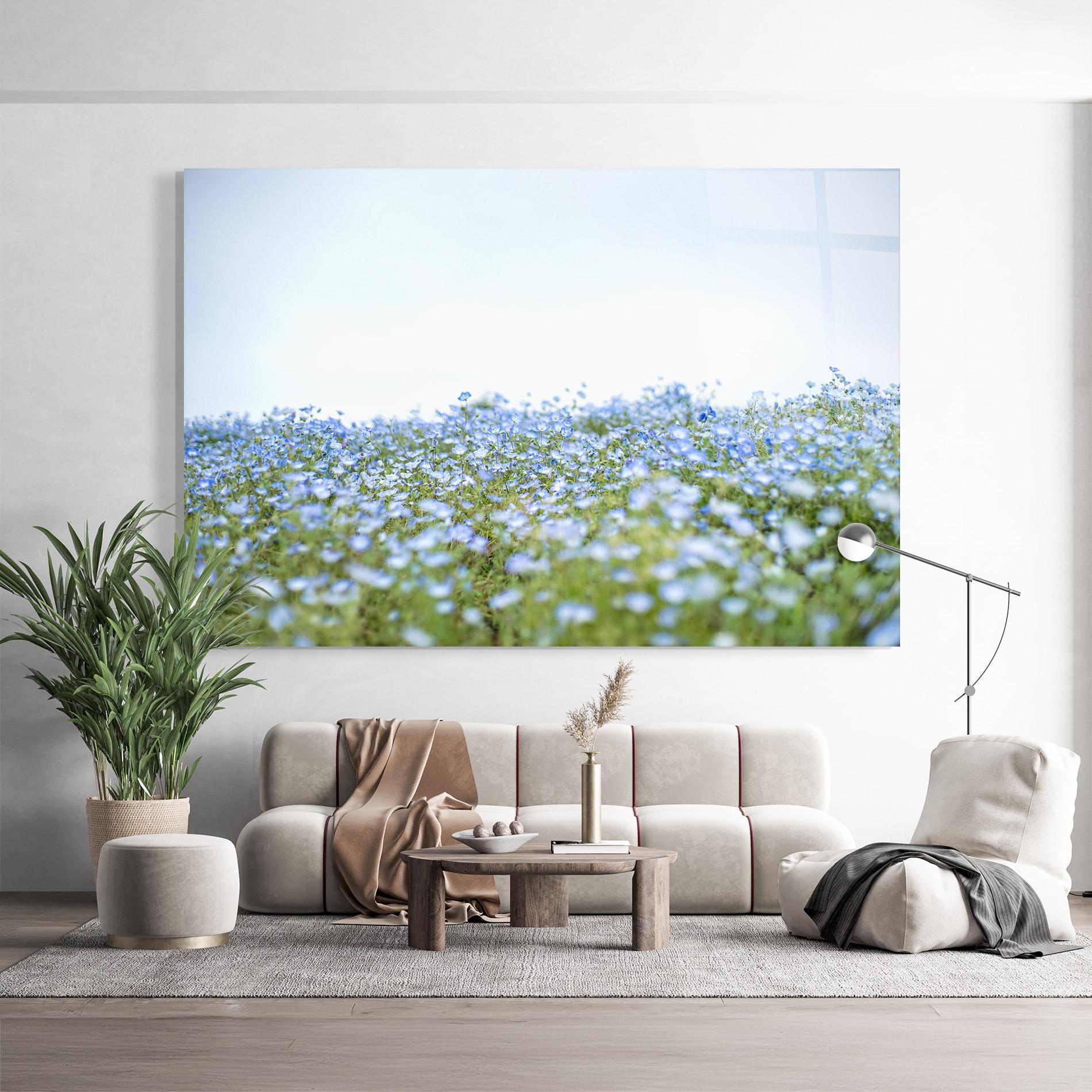 Glasbild Blue Wild Flowers mockup 9