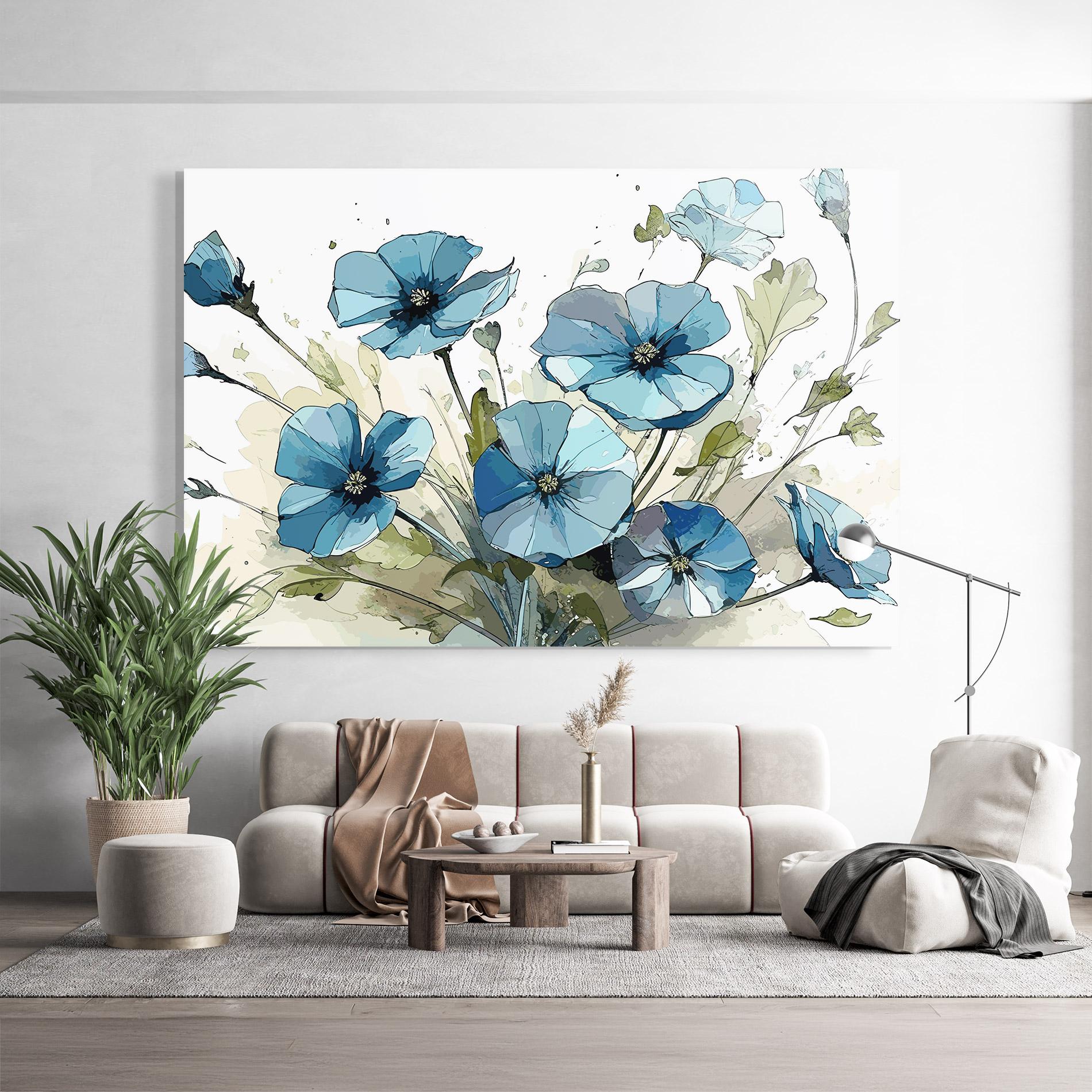 Glasbild Blue Wild Plant mockup 9
