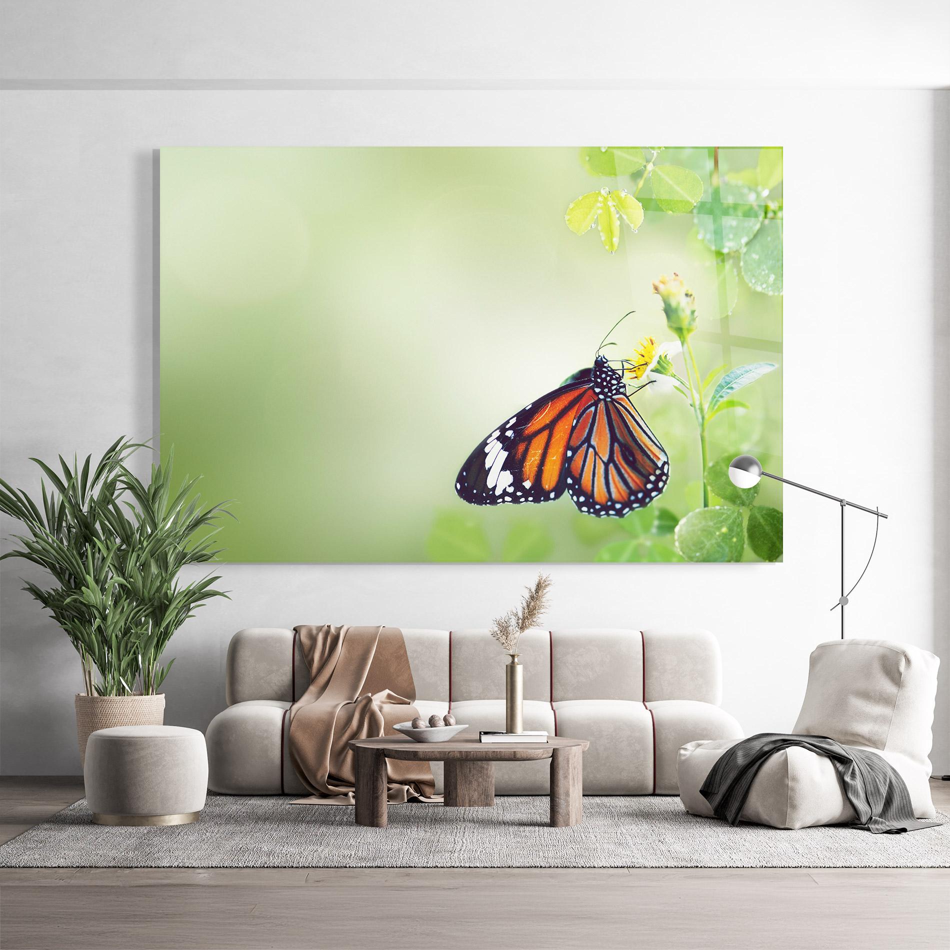 Glasbild Butterfly Wild Plant mockup 9