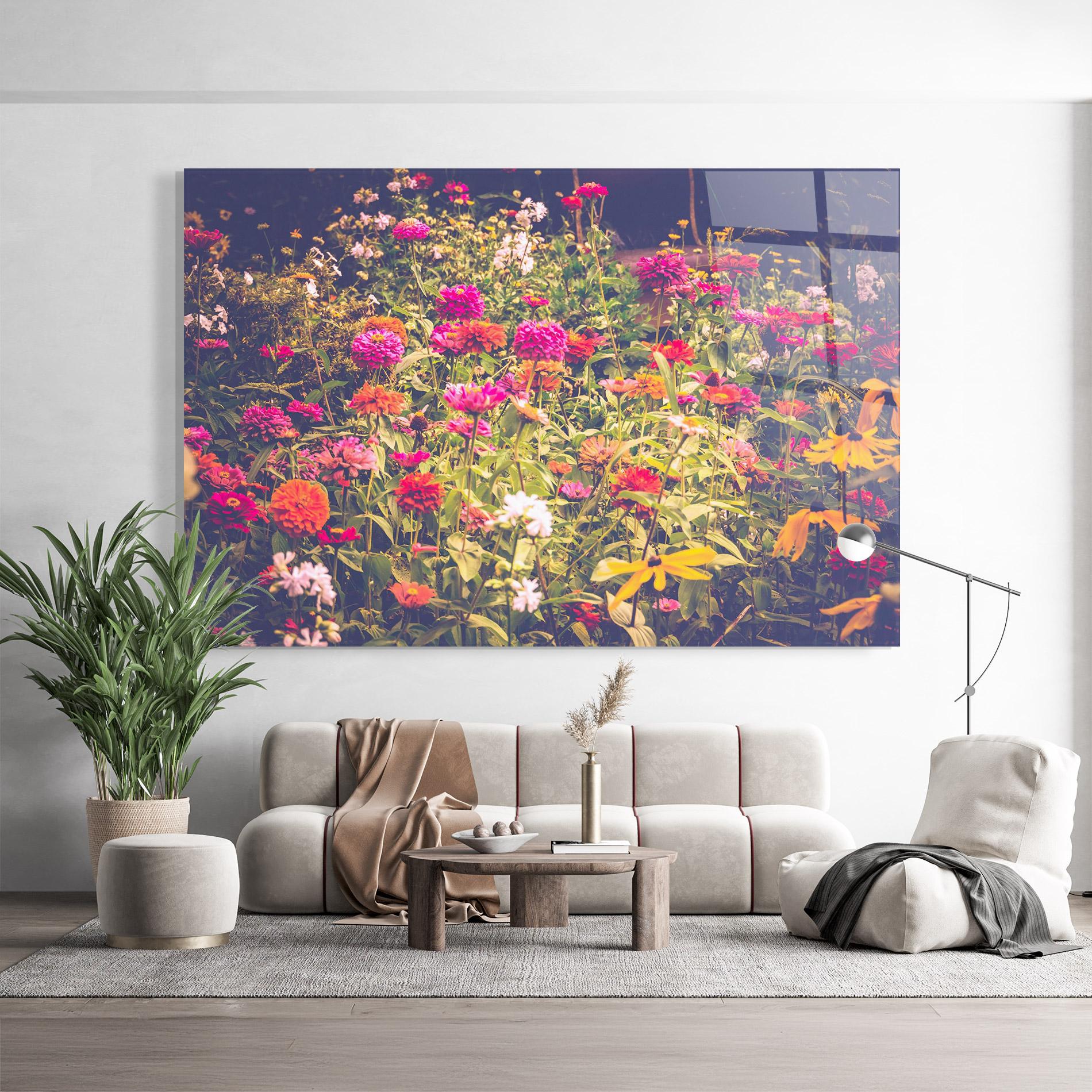 Glasbild Colorful Wild Field mockup 9