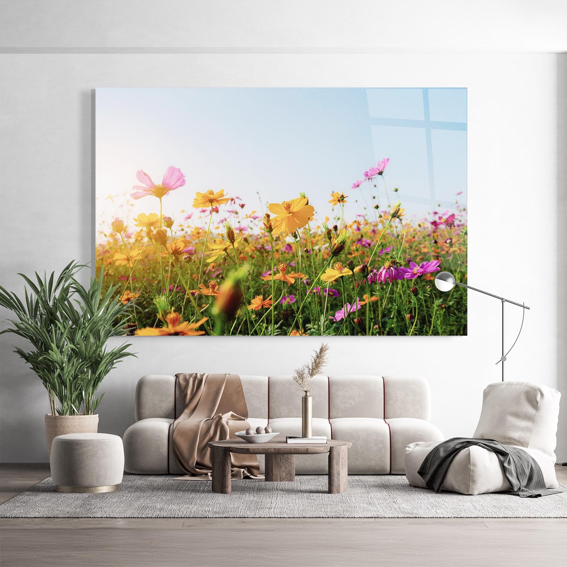 Glasbild Cosmos Field Sunset mockup 9