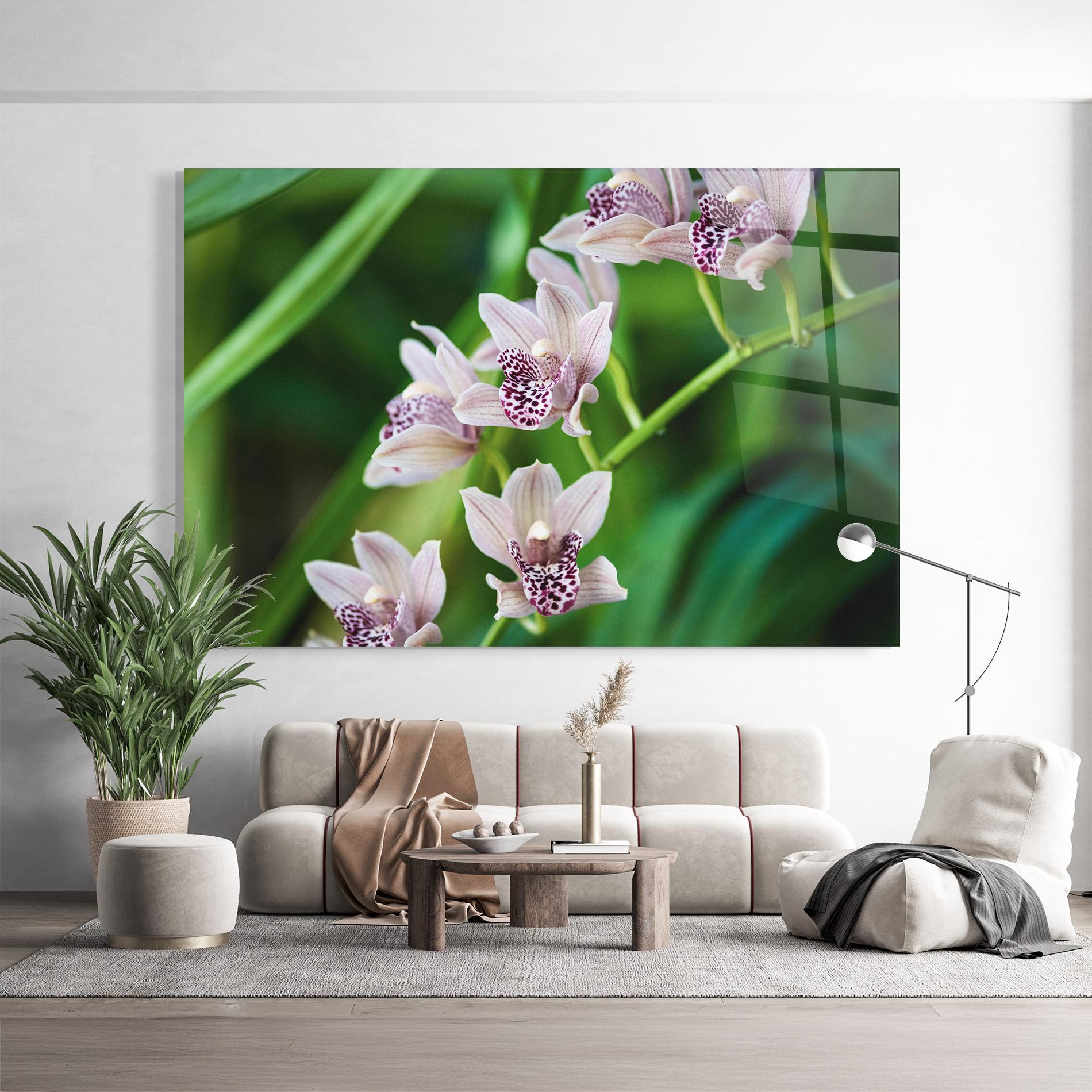 Glasbild Cymbidium Orchid mockup 9