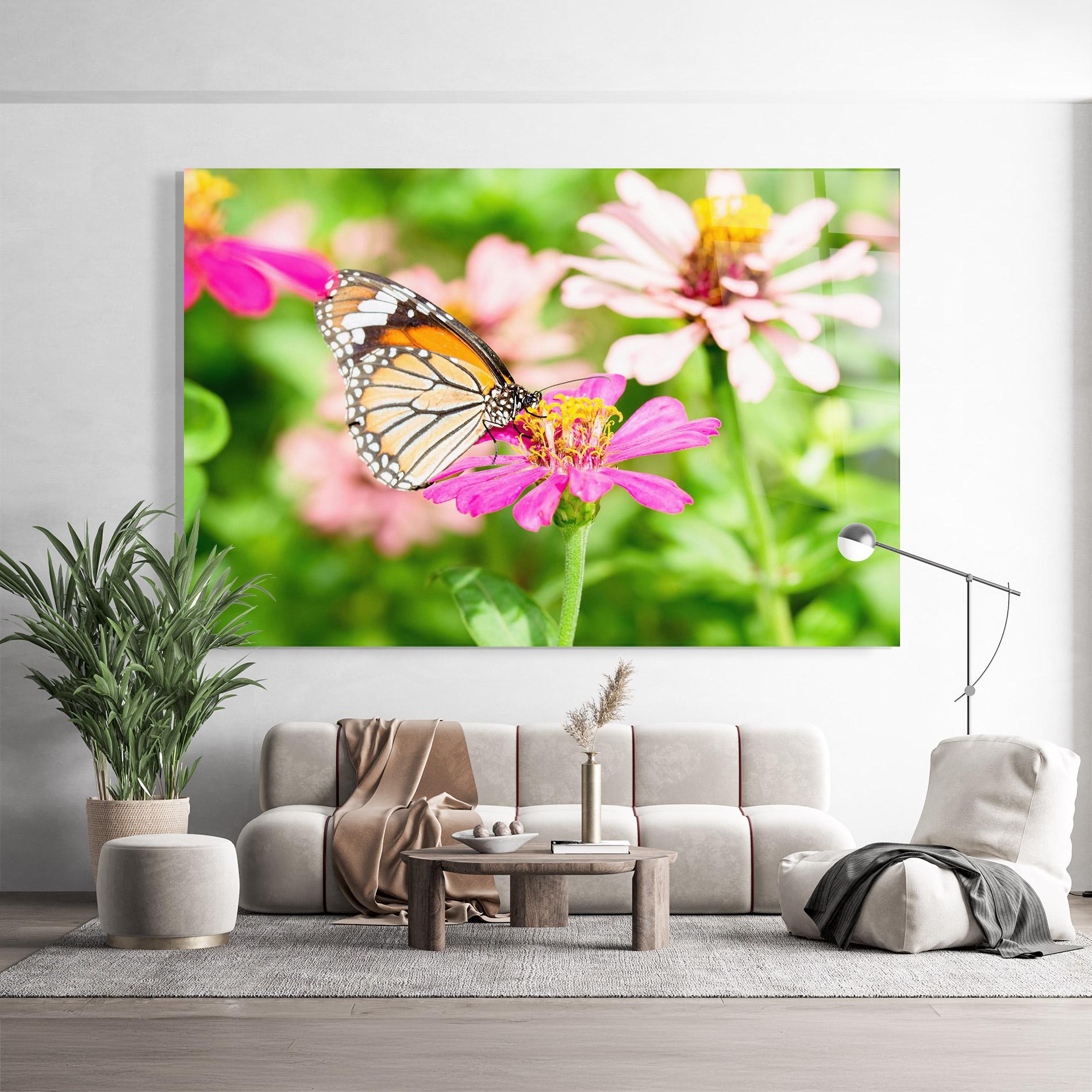 Glasbild Daylight Butterfly mockup 9