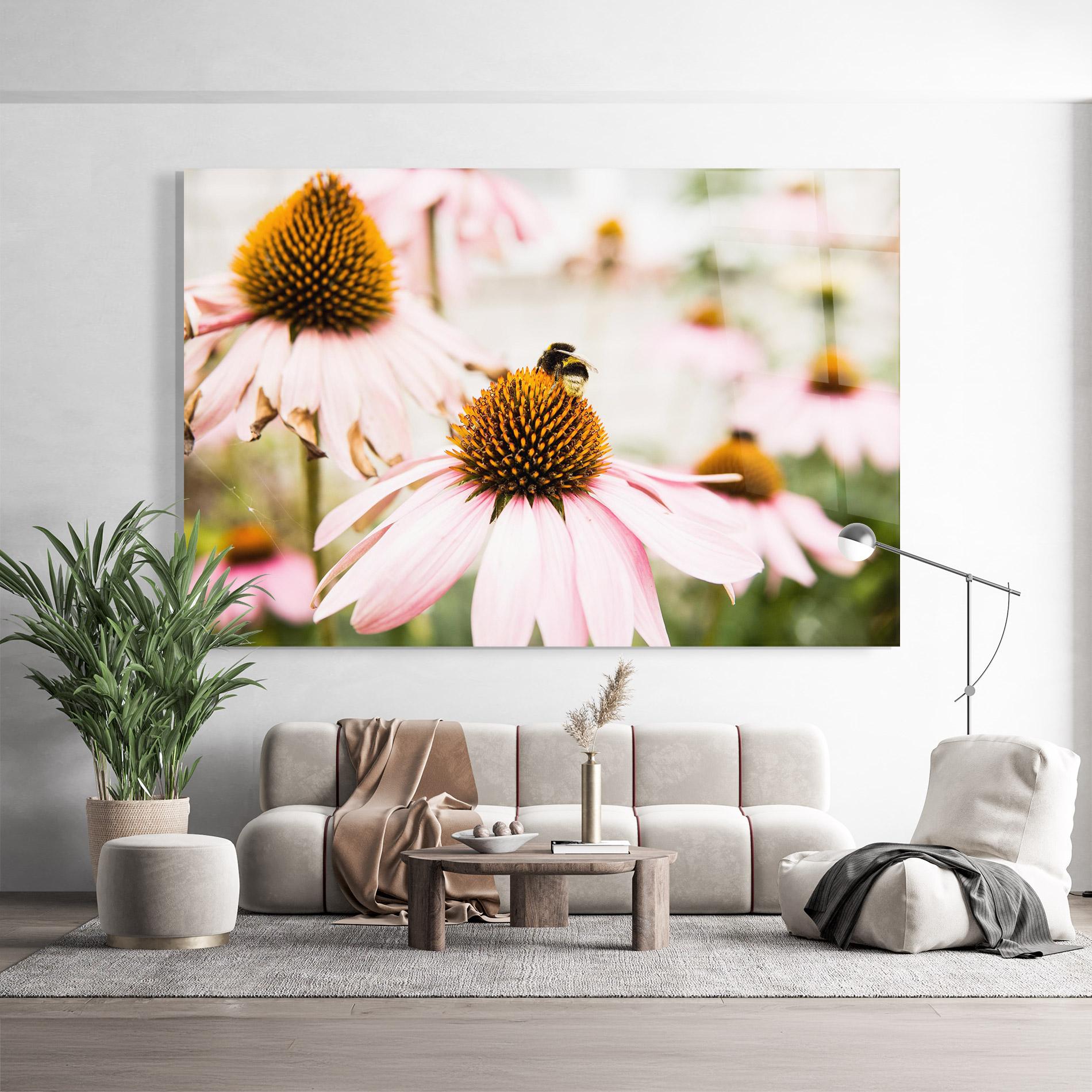 Glasbild Daylight Flower mockup 9
