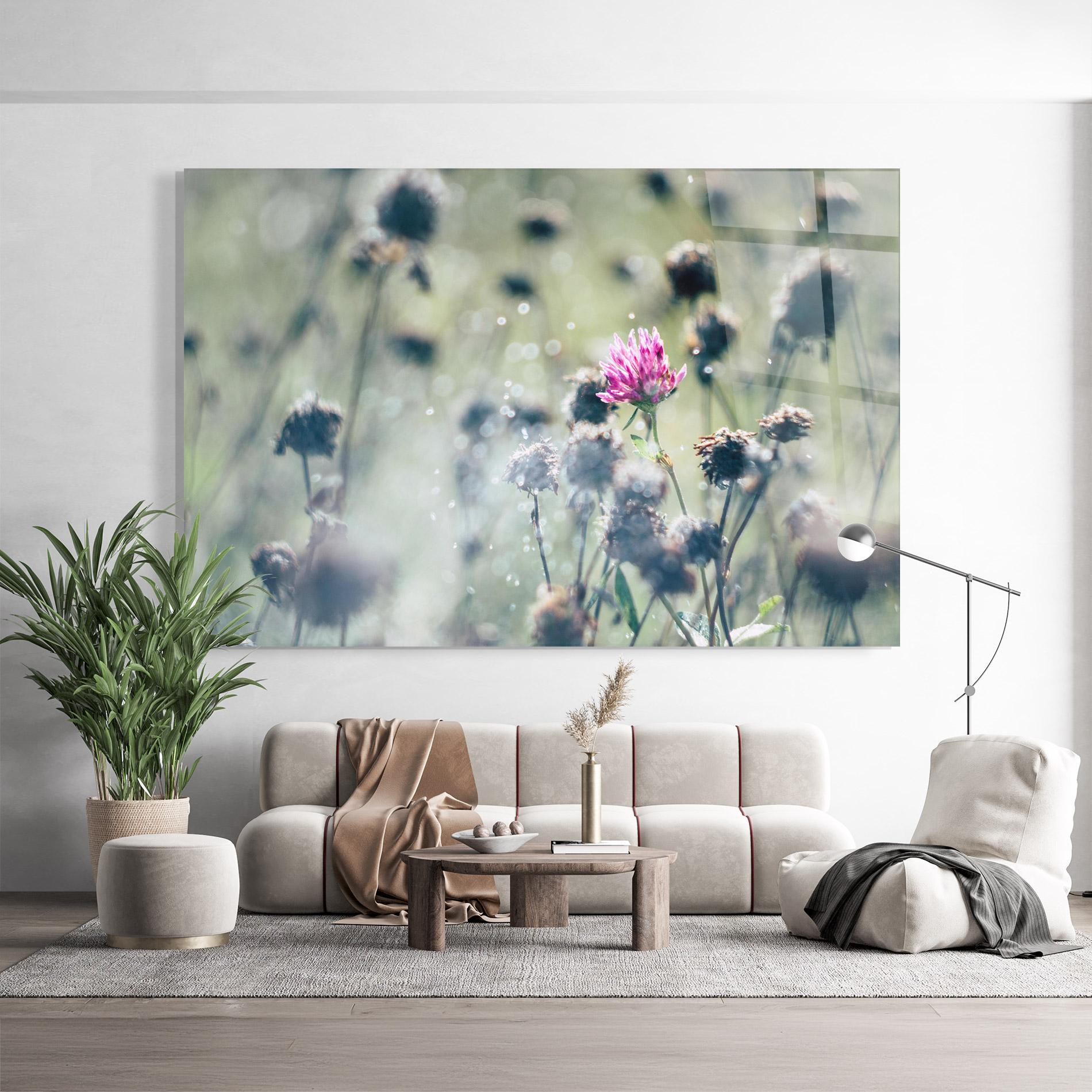 Glasbild Dreamy Purple Flower mockup 9