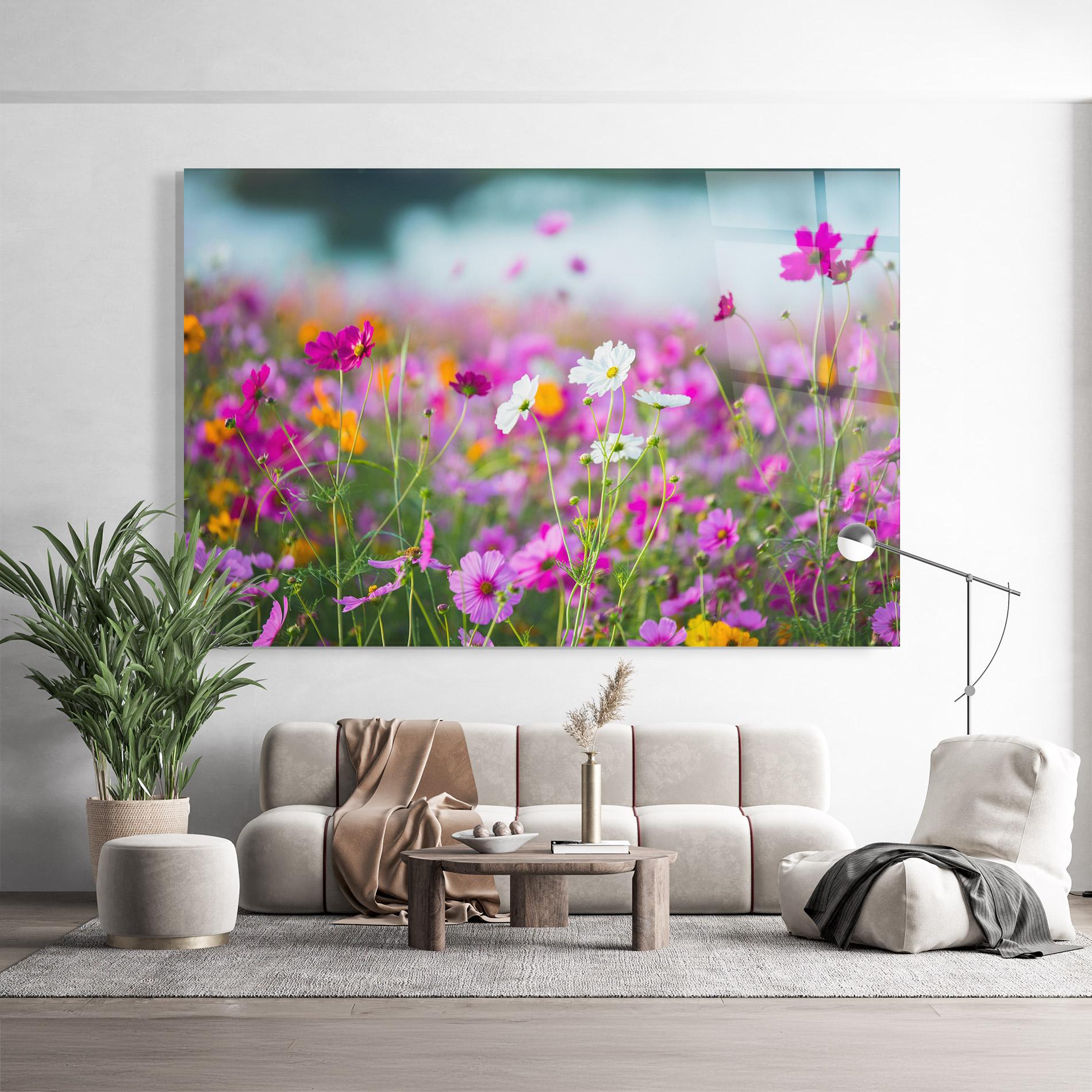 Glasbild Flower Grassland mockup 9