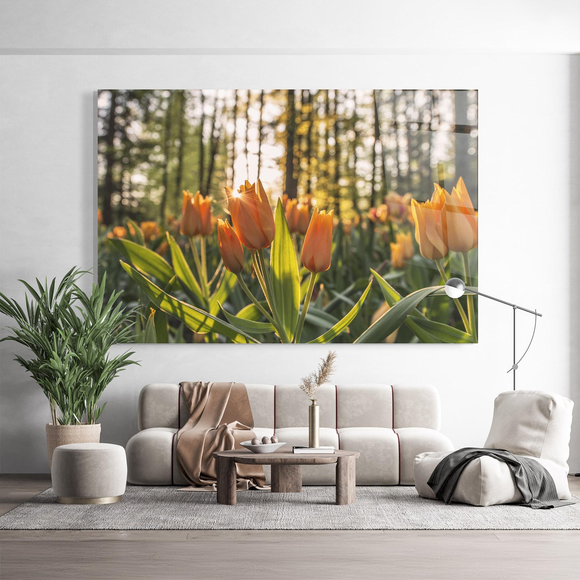Glasbild Forest Tulips mockup 9