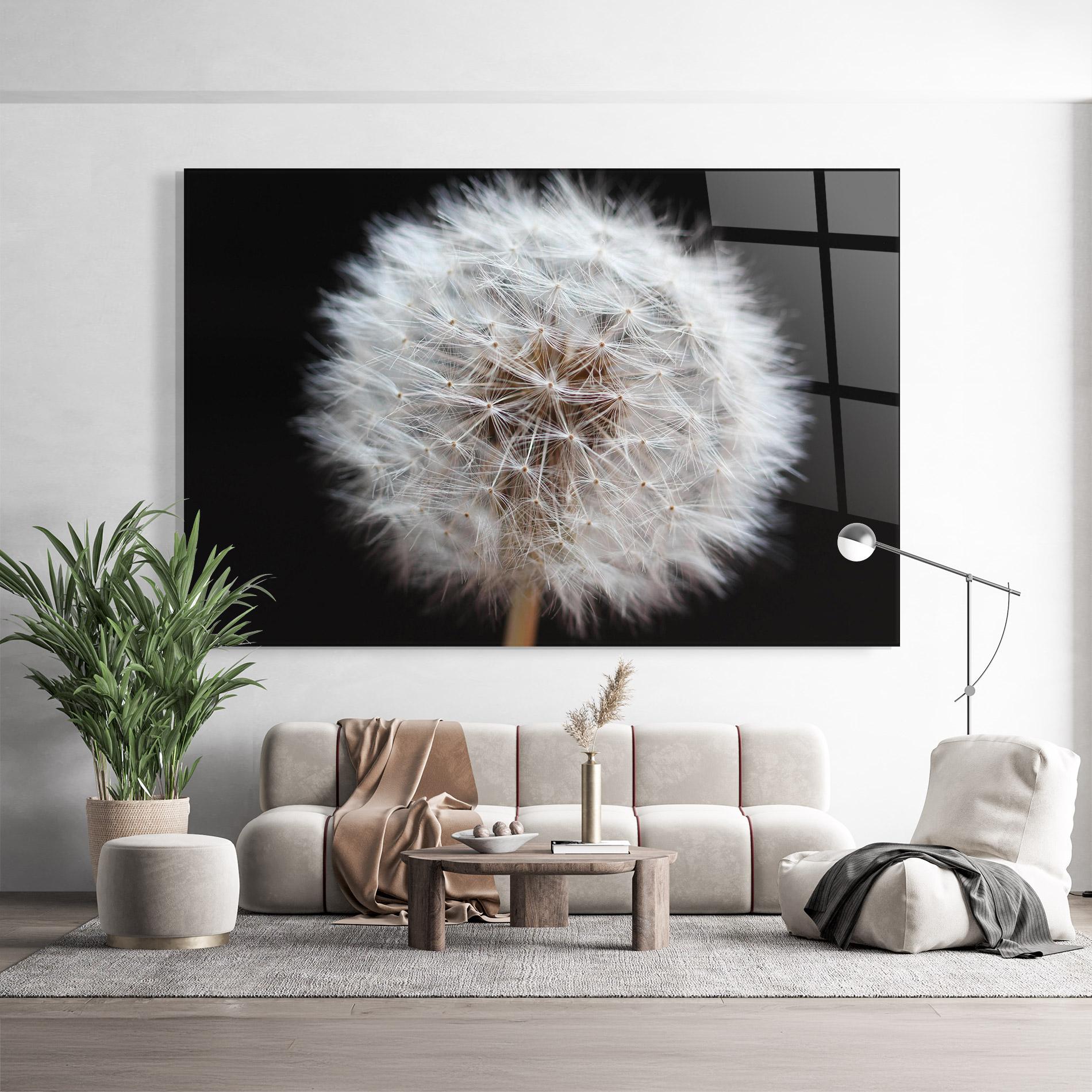 Glasbild Wild Dandelion Closeup mockup 9