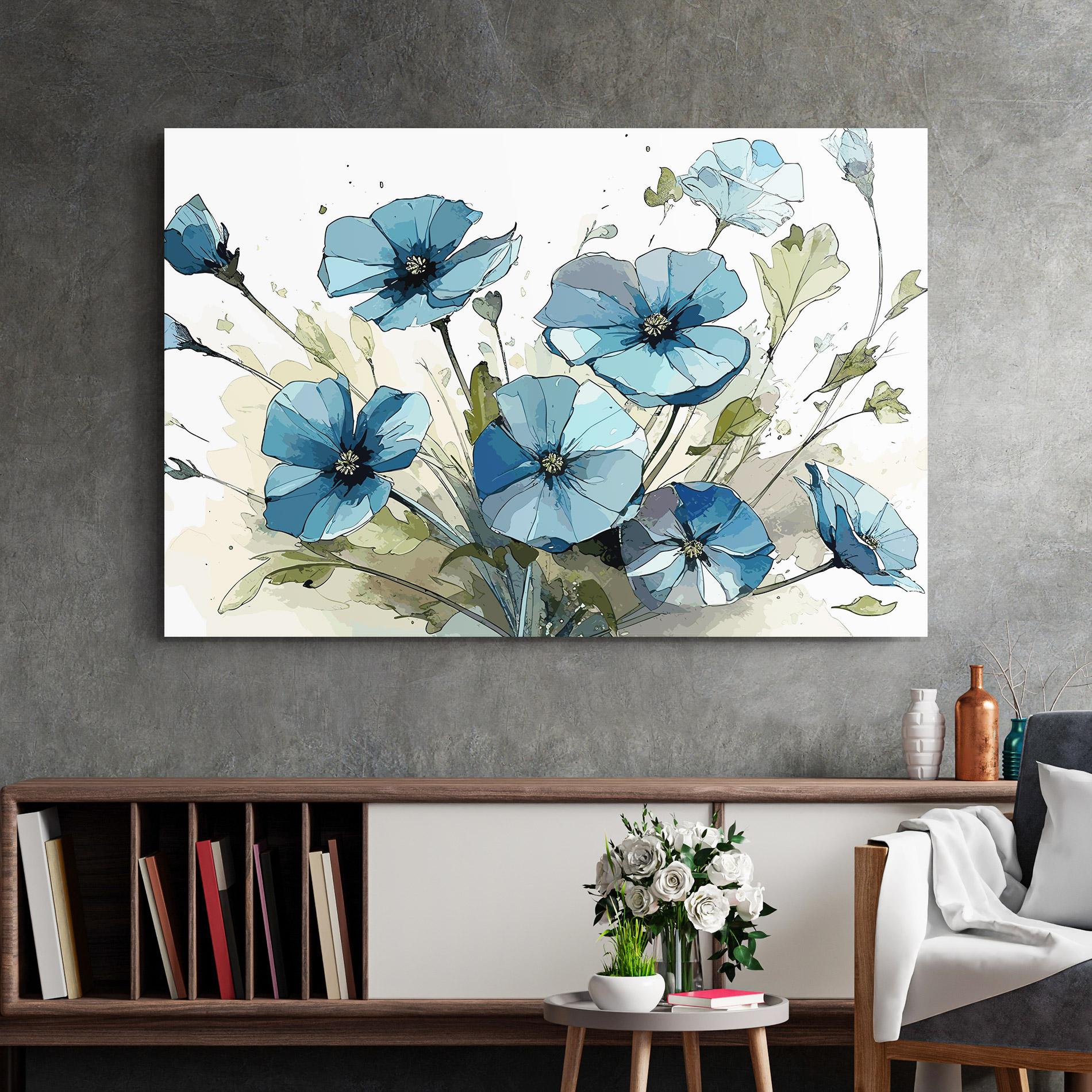 Glasbild Blue Wild Plant mockup 2