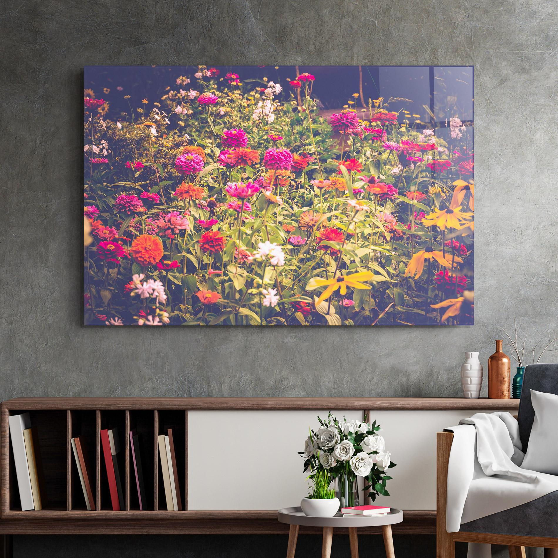 Glasbild Colorful Wild Field mockup 2