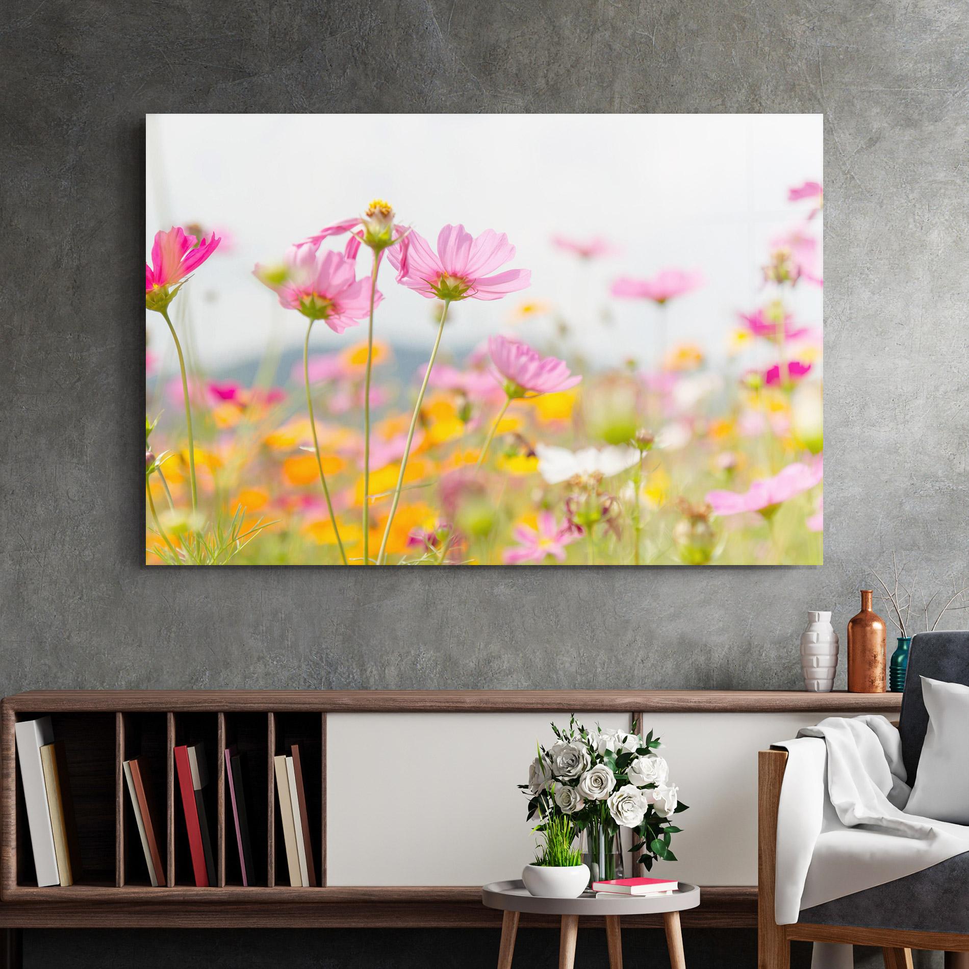Glasbild Cosmos Beauty Flowers mockup 2