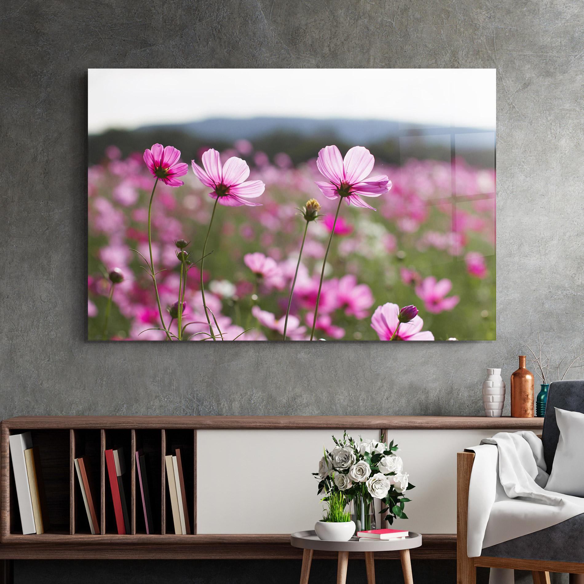 Glasbild Cosmos Flower mockup 2