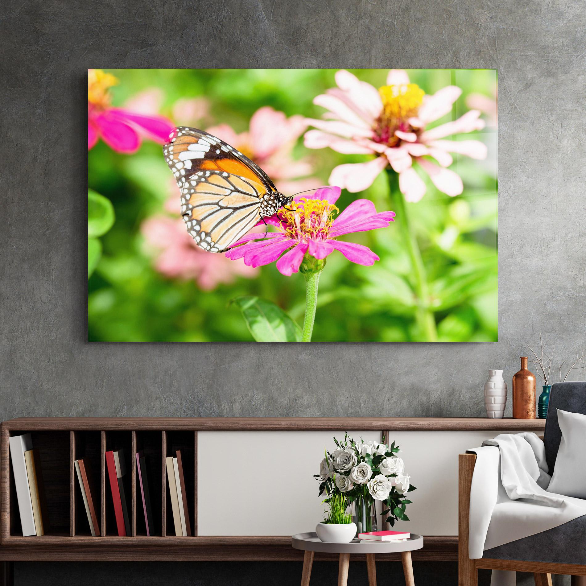 Glasbild Daylight Butterfly mockup 2