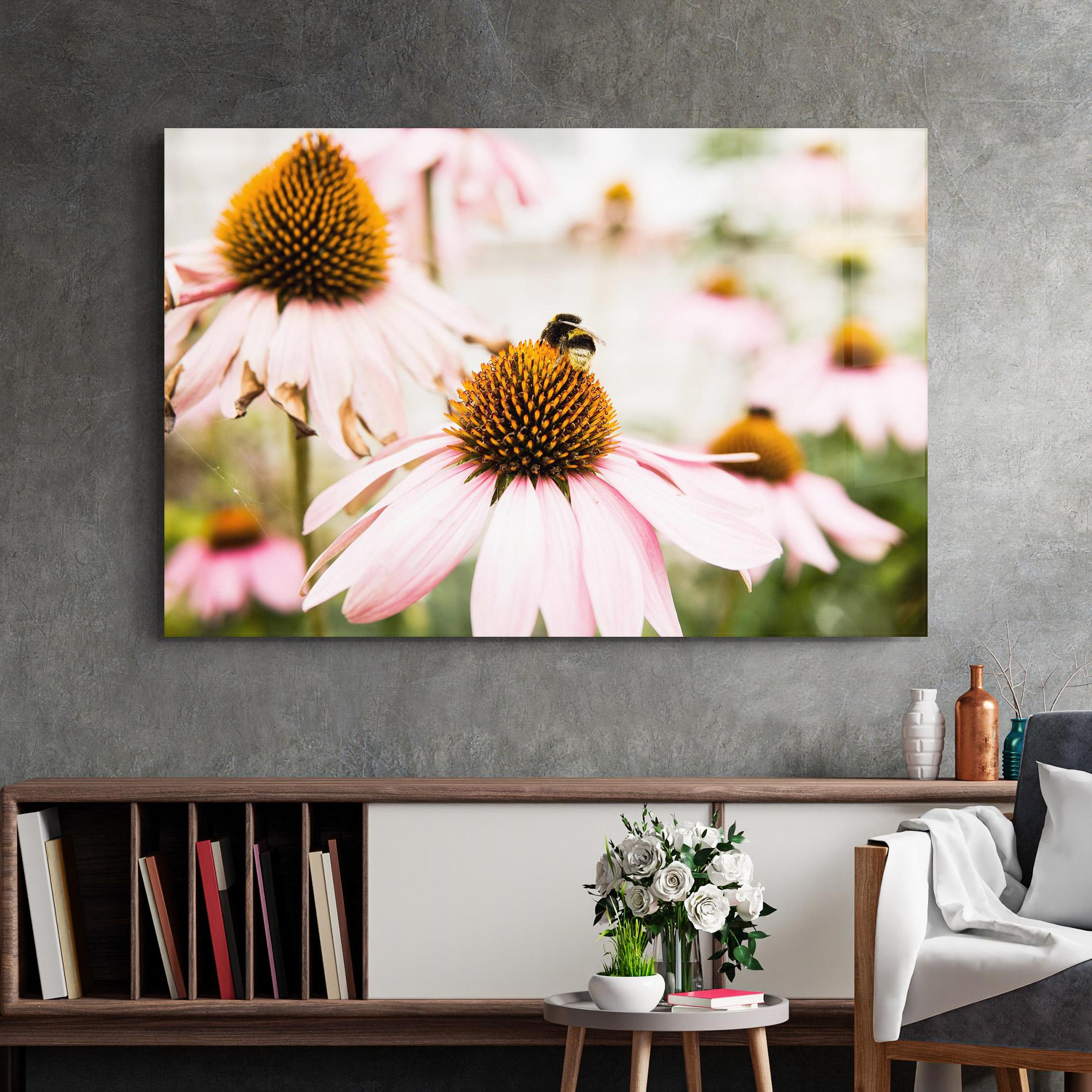 Glasbild Daylight Flower mockup 2