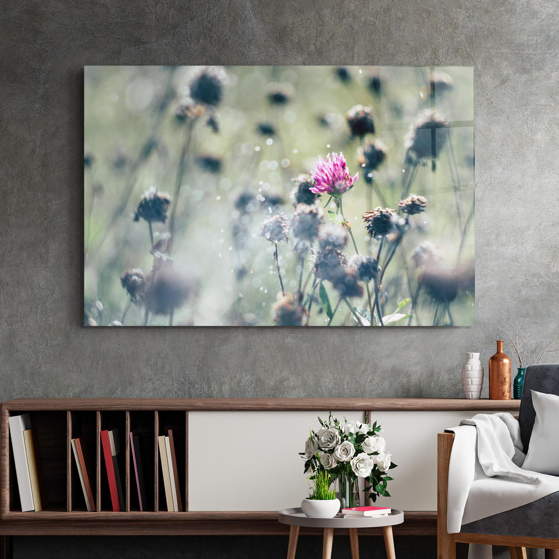 Glasbild Dreamy Purple Flower mockup 2