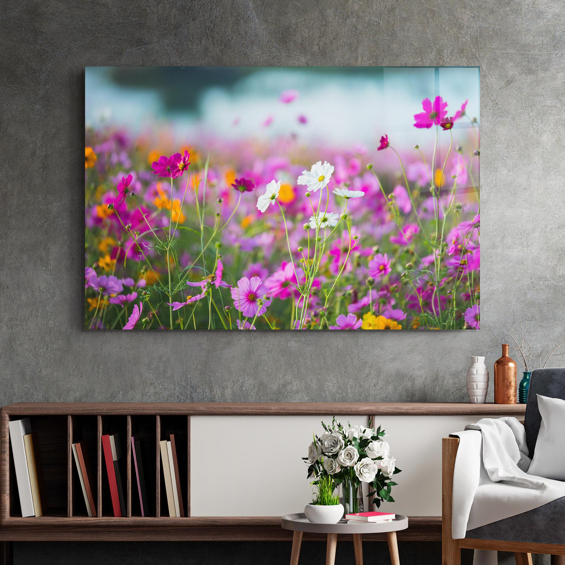 Glasbild Flower Grassland mockup 2